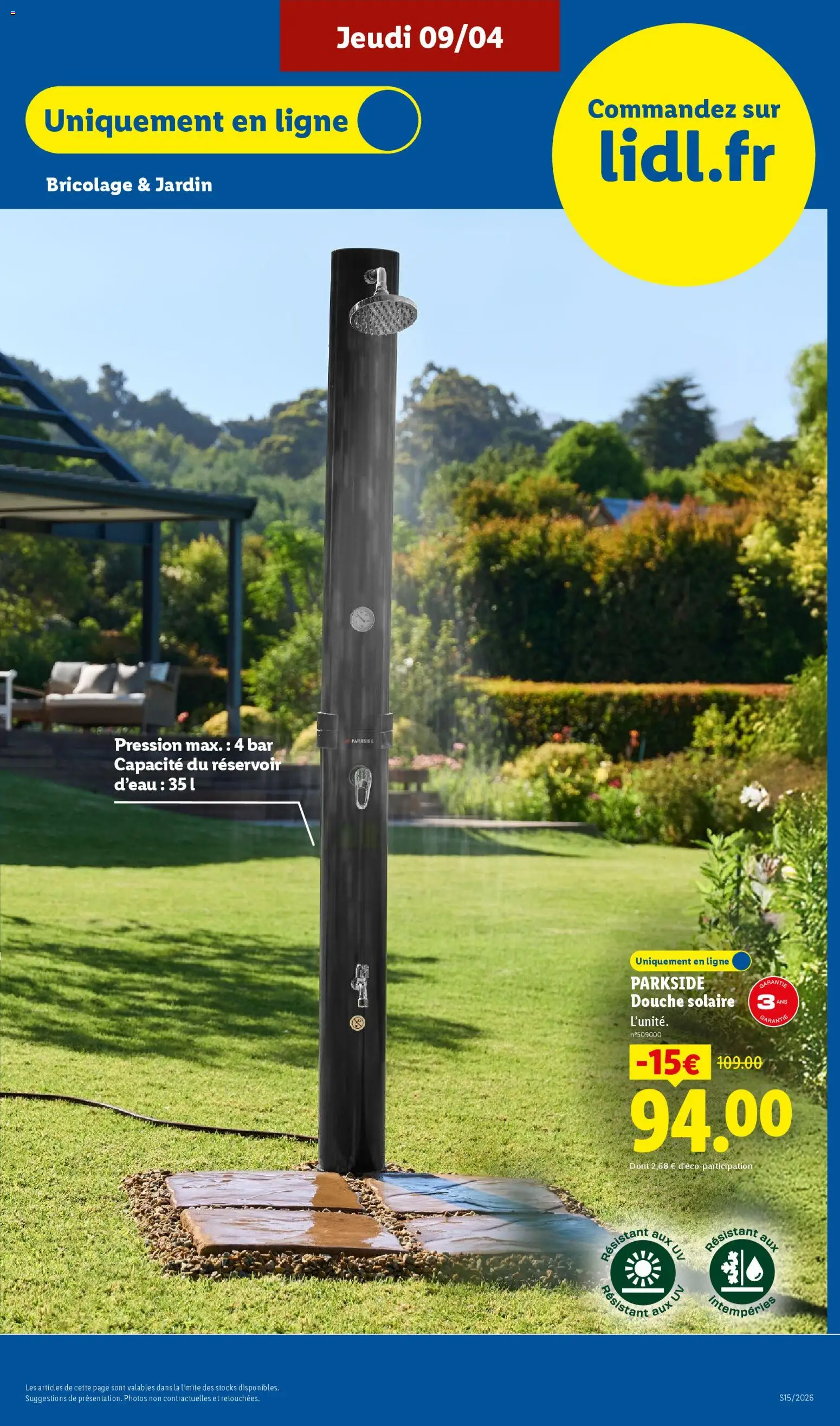 {H1} | Page: 11 | Produits: Réservoir d'eau, Douche