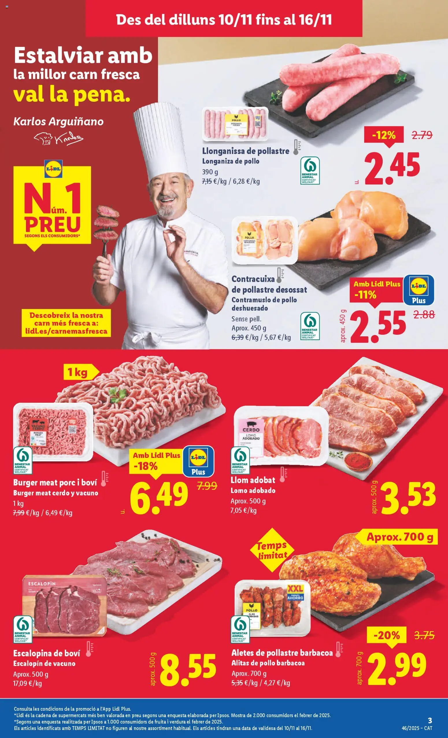 Lidl folleto │ válido desde el 10.11.2025 | Página: 5 | Productos: Cerdo, Longaniza, Barbacoa