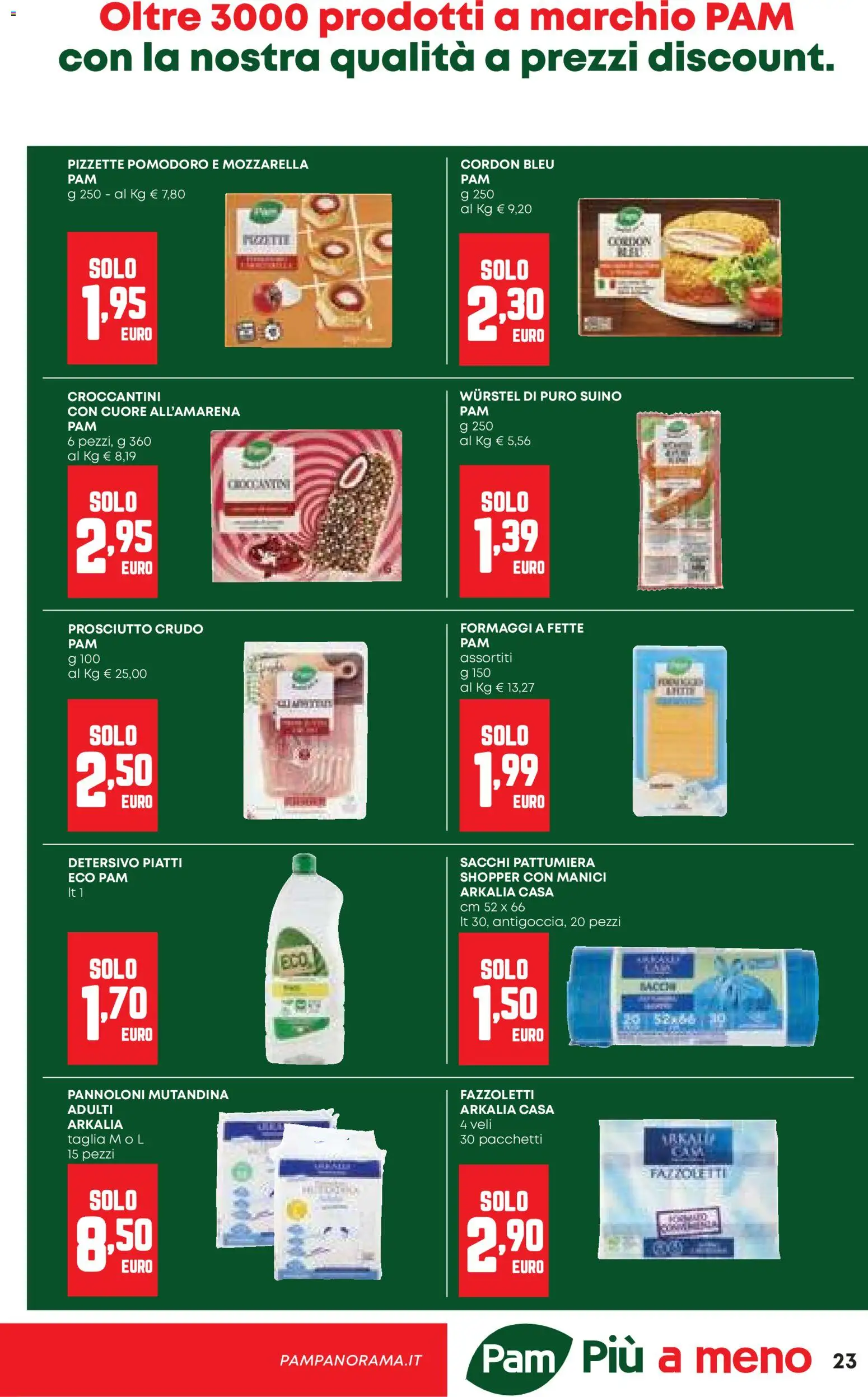 Volantino Panorama del 20.11.2025 | Pagina: 23 | Prodotti: Fazzoletti, Suino, Mozzarella, Prosciutto