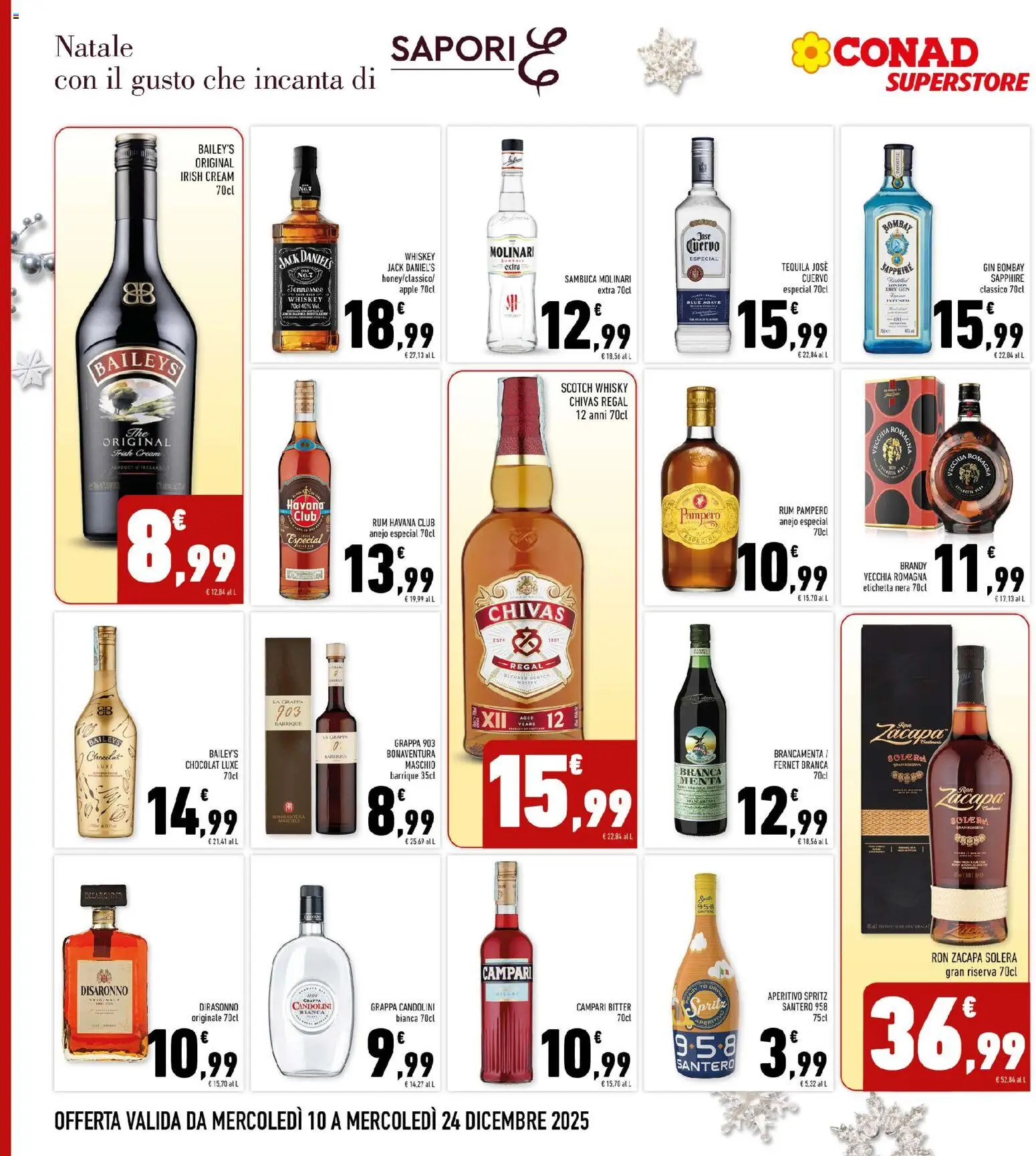 Volantino Conad del 10.12.2025 | Pagina: 4 | Prodotti: Gin, Whisky, Tequila, Aperitivo