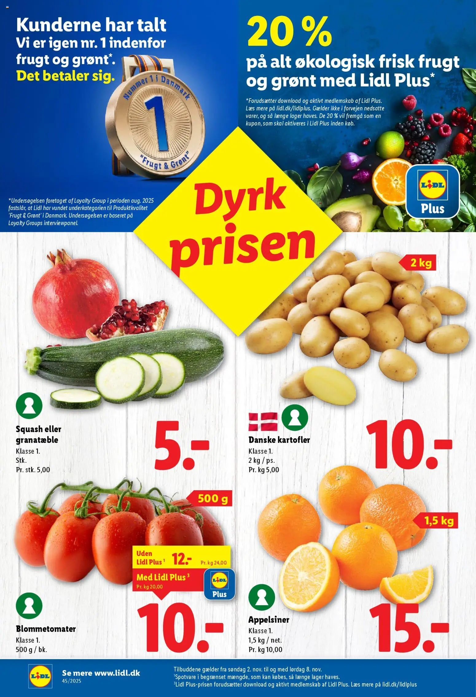 Lidl tilbudsavis – gyldig fra 06.11.2025 | Side: 14 | Produkter: Appelsiner, Squash, Kartofler, Søm