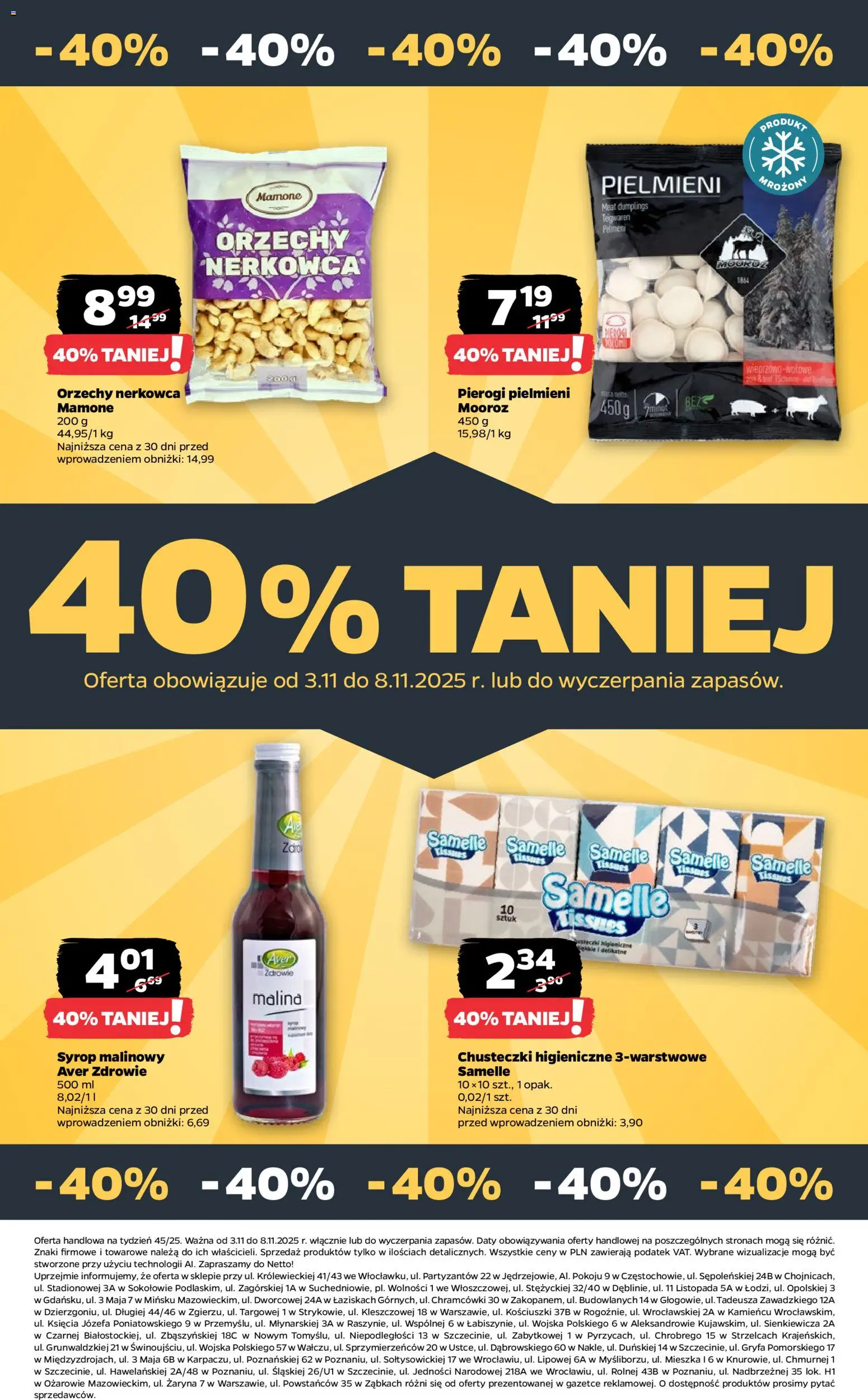 Netto gazetka - Spożywcza od 02.11.2025 | Strona: 27 | Produkty: Syrop, Malina, Syrop malinowy, Pierogi