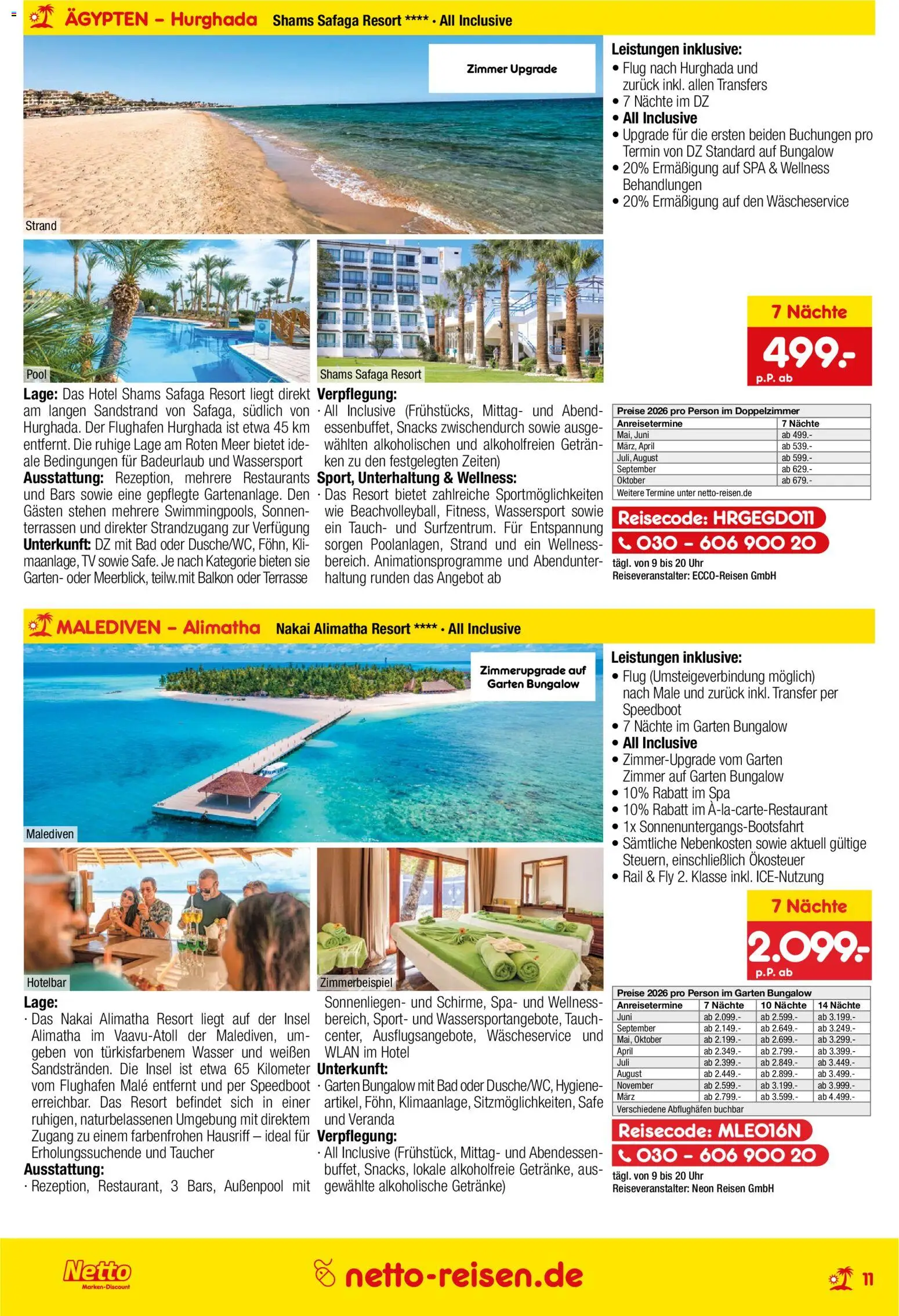 Netto Reisen Prospekt 	 – gültig ab 29.01.2026 | Seite: 11 | Produkte: Bad, Wasser, Uhr, TV