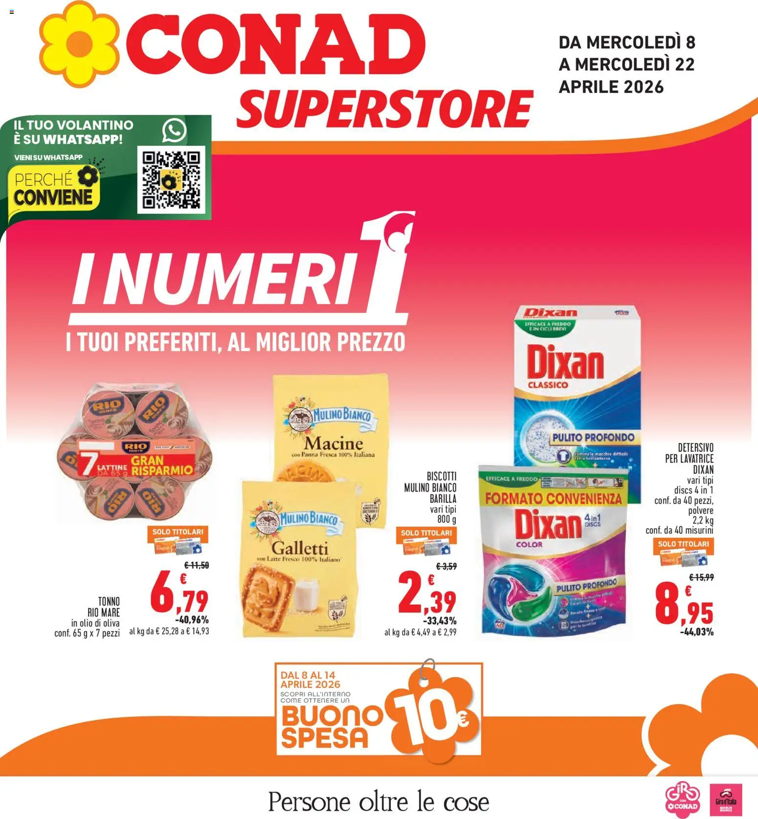 Volantino Conad del 08.04.2026 | Pagina: 1 | Prodotti: Panna, Biscotti, Latte, Olio