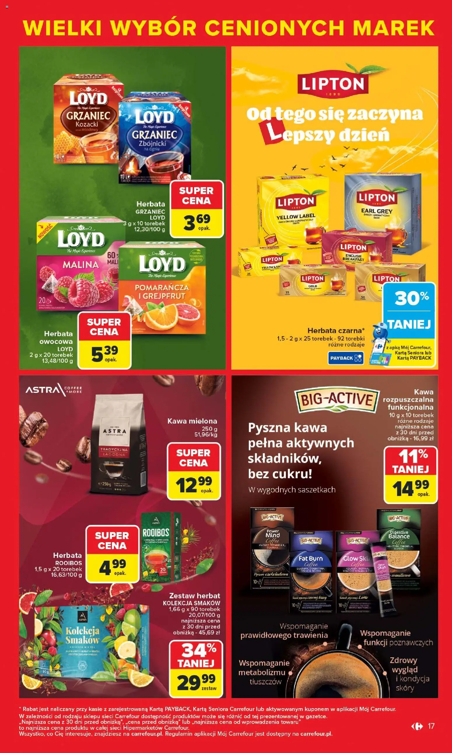 Carrefour Gazetka - Markowe atrakcje cenowe od 27.10.2025 | Strona: 19 | Produkty: Karta, Kawa rozpuszczalna, Kawa, Herbata