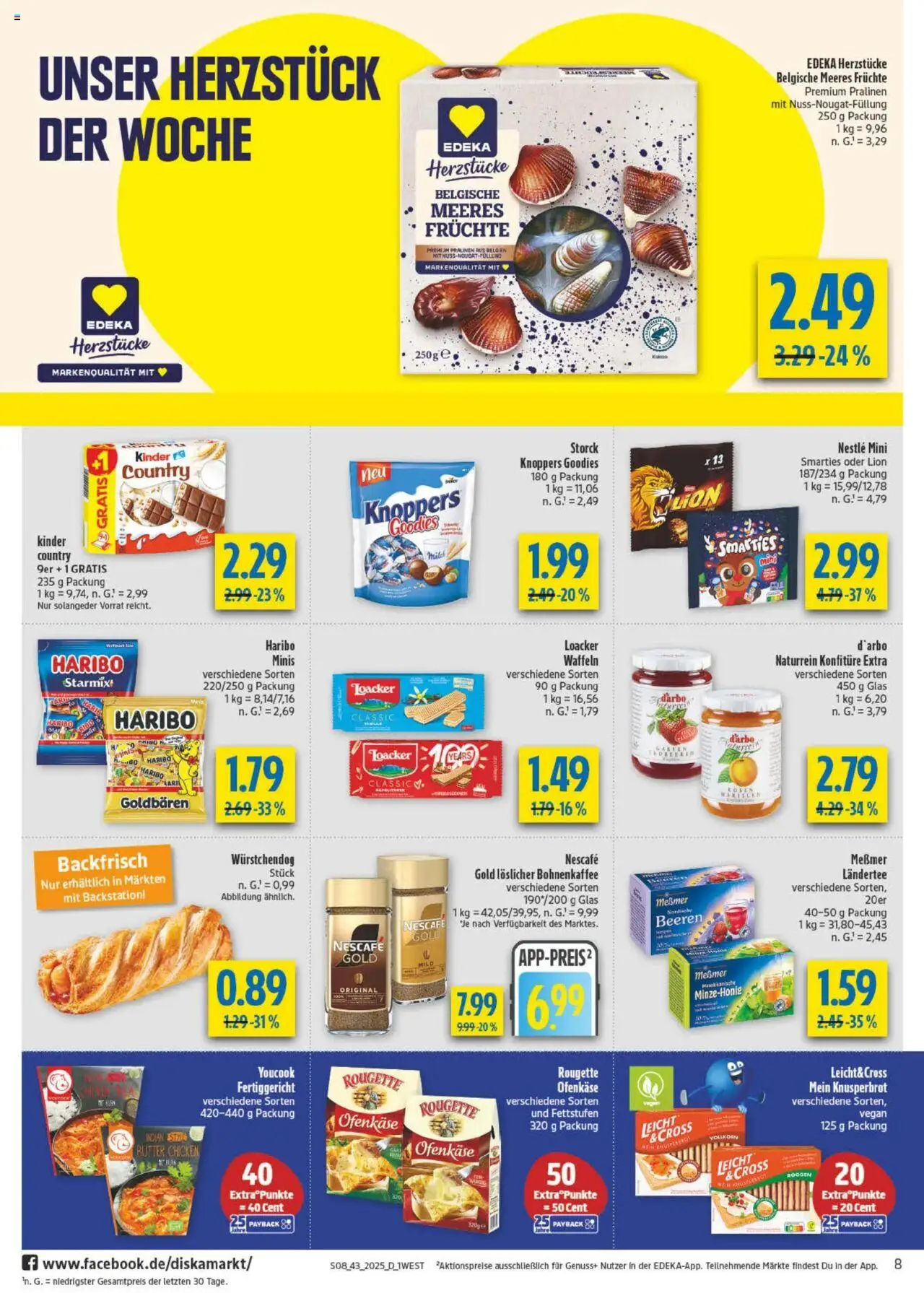Diska - Diska Angebote Bayern KW43 – gültig ab 20.10.2025 | Seite: 8 | Produkte: Haribo, Messmer, Waffeln, Nescafe gold