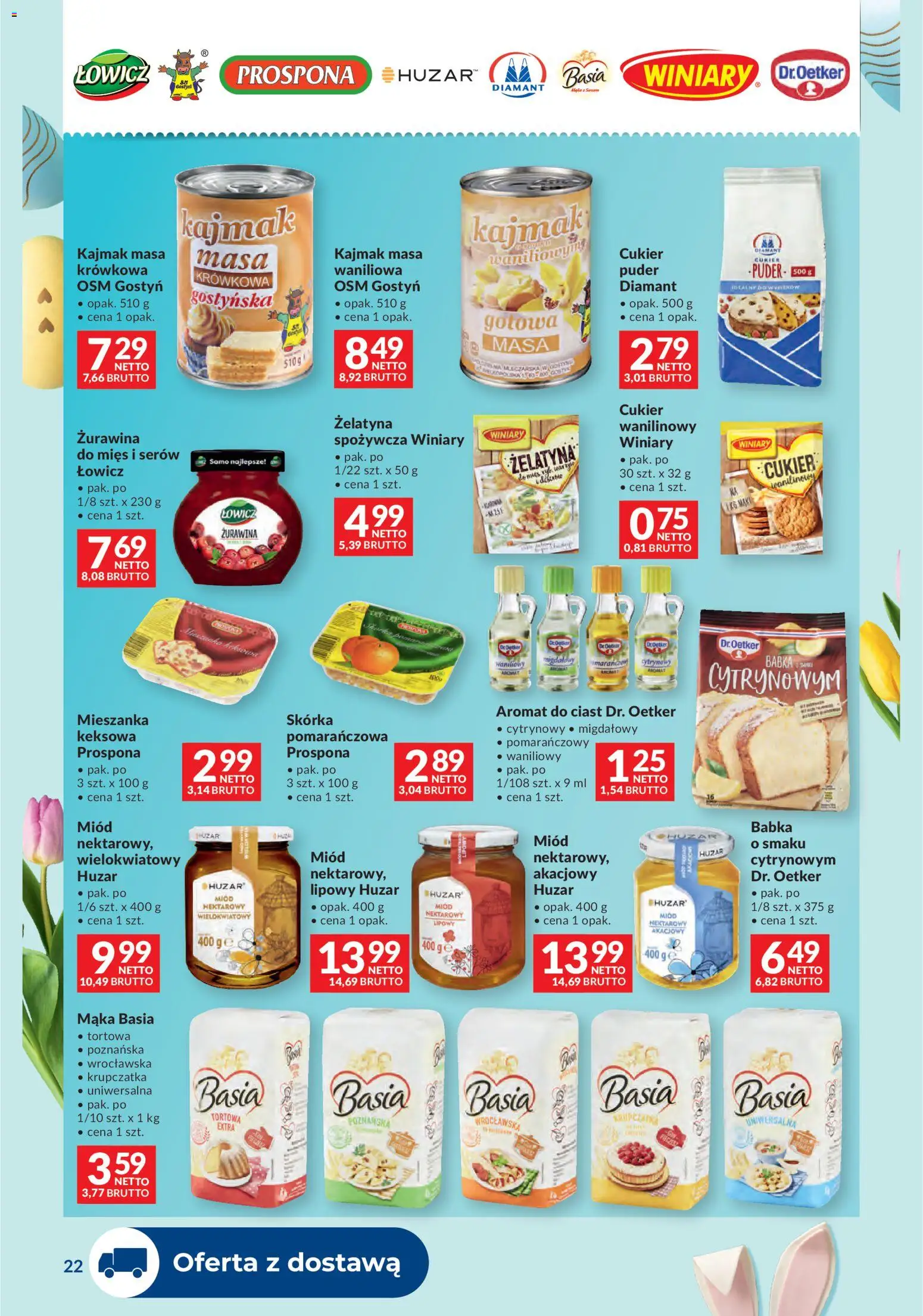 Makro gazetka - Dystrybucja do sklepów od 17.03.2026 | Strona: 22 | Produkty: Miód huzar, Miód, Żurawina, Kajmak