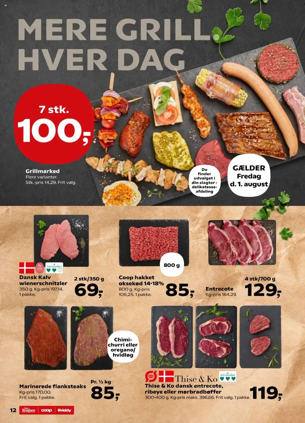 Kvickly Tilbudsavis gyldig fra 01.08.2025 | Side: 14 | Produkter: Oksekød, Hvidløg, Entrecote, Grill