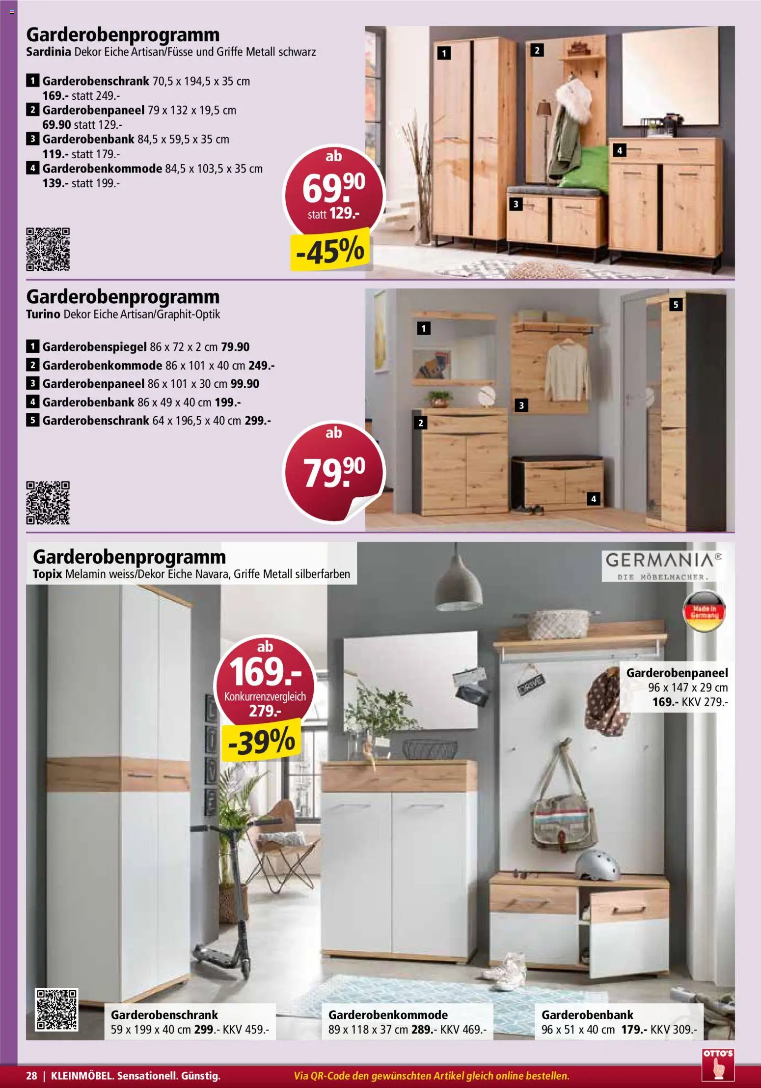 Otto's Aktionen Möbelflyer – gültig ab 01.01.2026 | Seite: 28 | Produkte: Garderobenschrank, Garderobenspiegel
