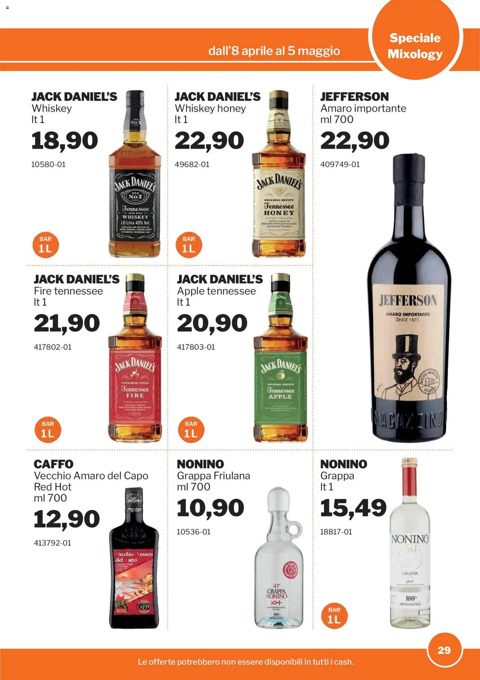 Volantino Sogegross del 08.04.2026 | Pagina: 29 | Prodotti: Grappa, Amaro