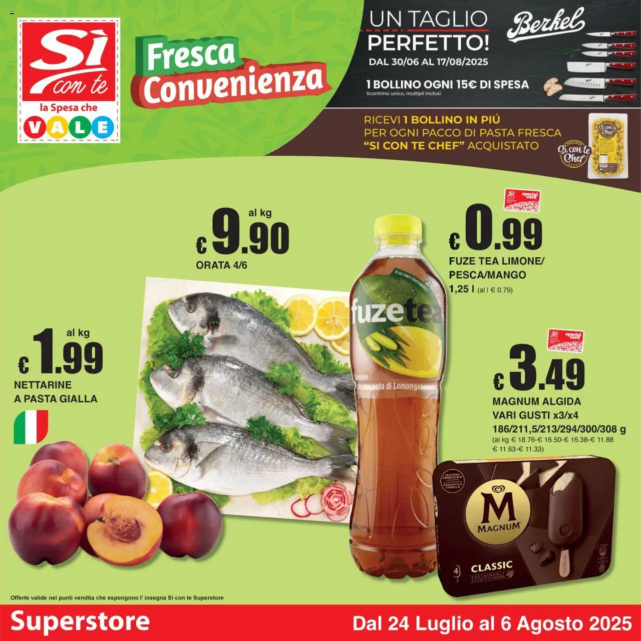 Volantino Sì con Te del 24.07.2025 | Pagina: 1 | Prodotti: Tè, Orata, Limone, Pasta