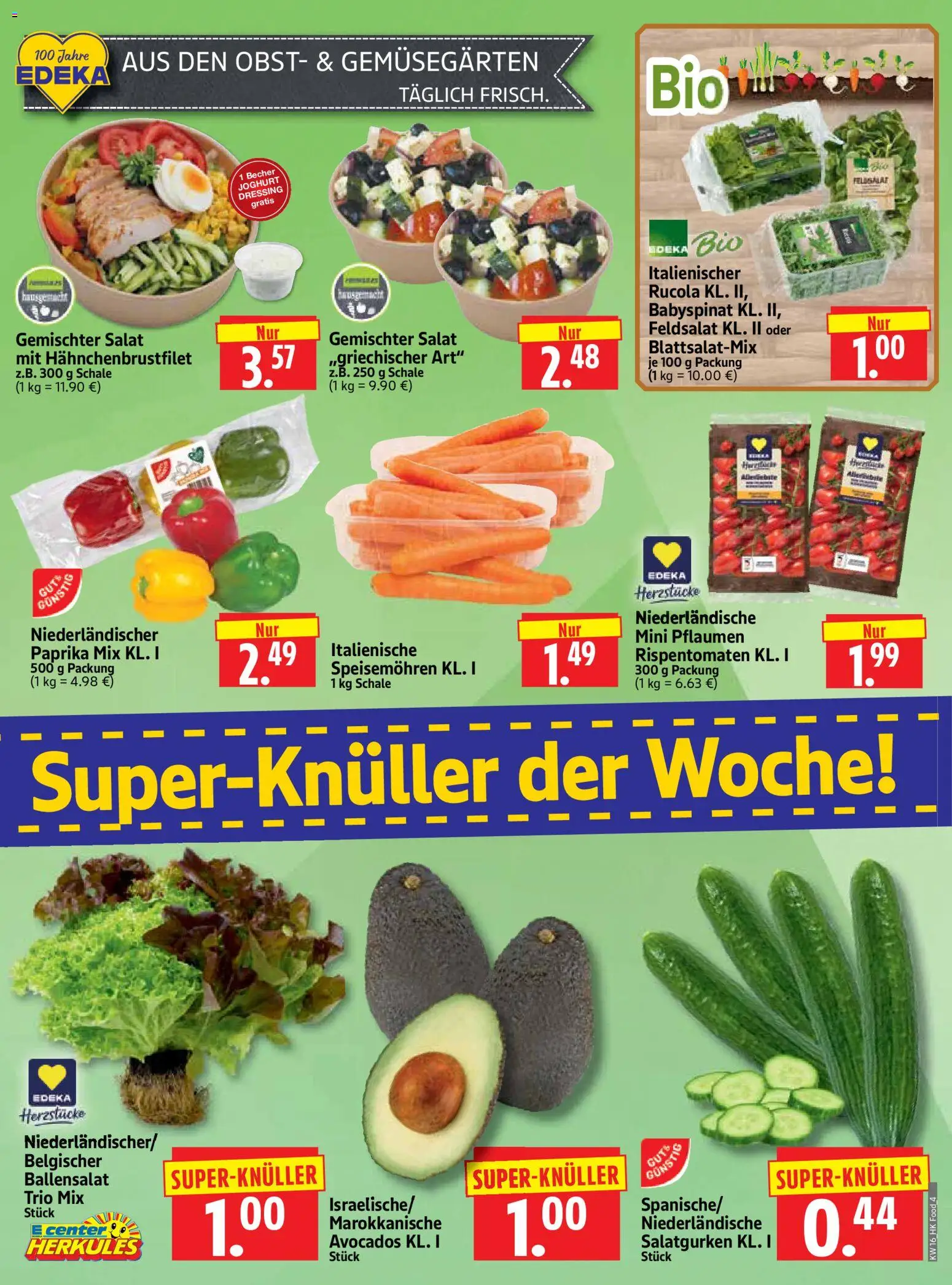 HERKULES Prospekt 	 – gültig ab 13.04.2026 | Seite: 4 | Produkte: Joghurt, Rucola, Paprika, Obst