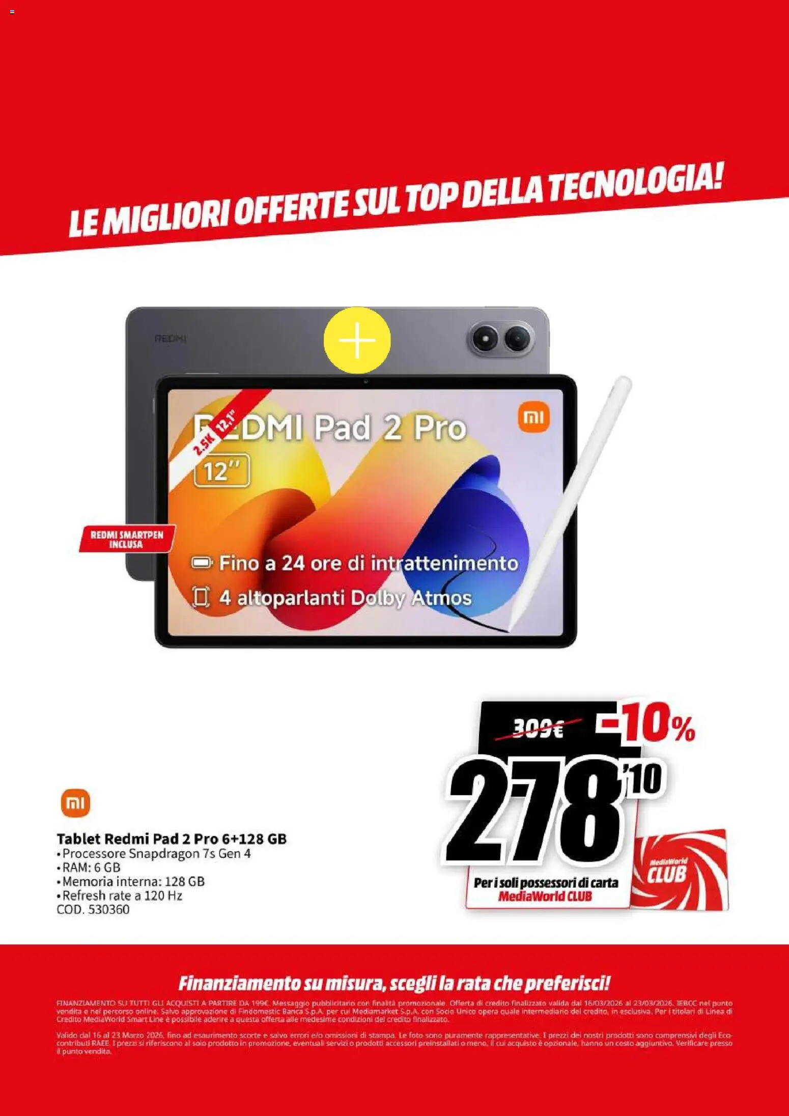 Volantino Media World del 16.03.2026 | Pagina: 21 | Prodotti: Top, Tablet, Stampa