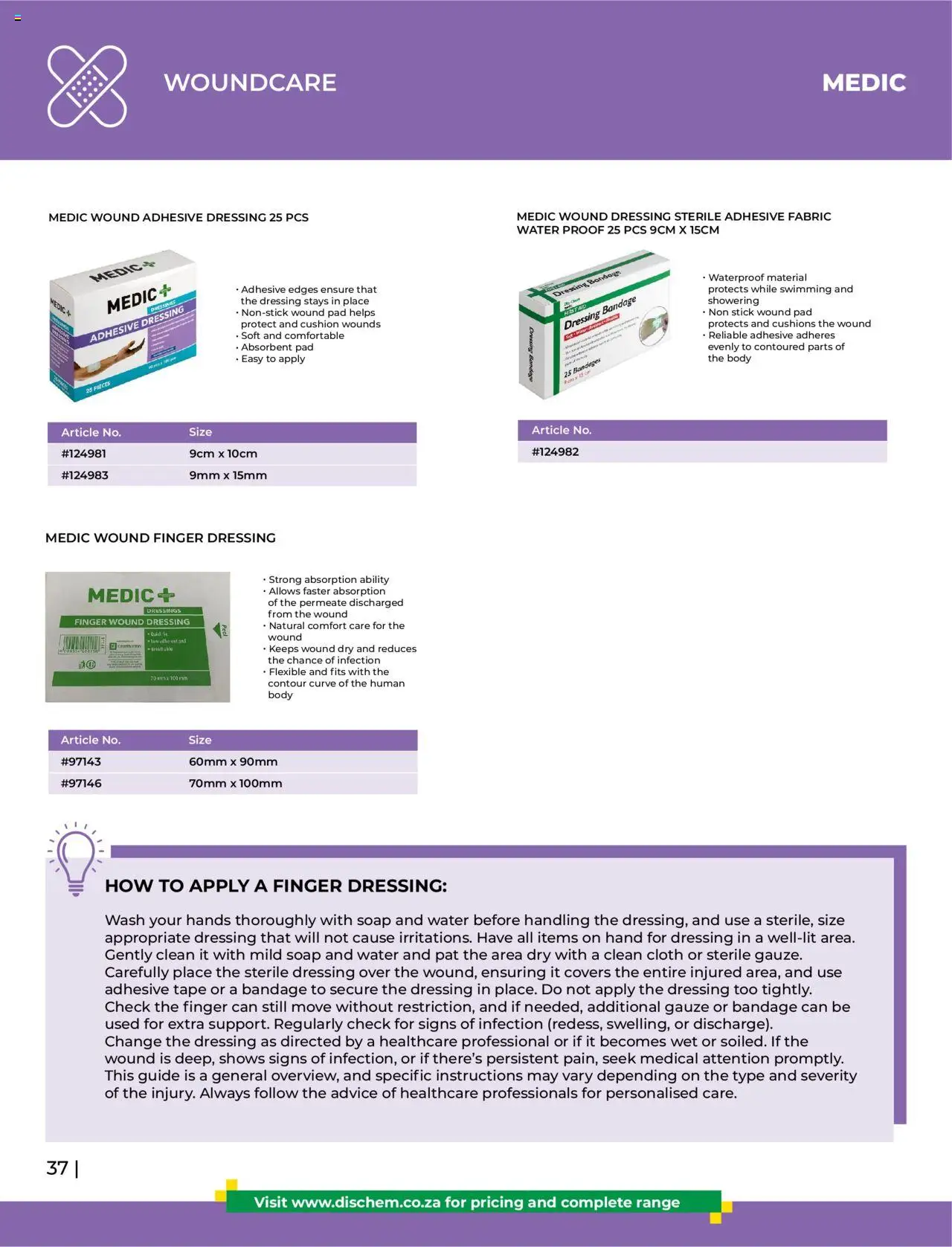 Dis-Chem - HomeCare Catalogue │ valid from 01.01.2025 | Page: 40 | Products: Cushion, Adhesive, Dressing, Tape