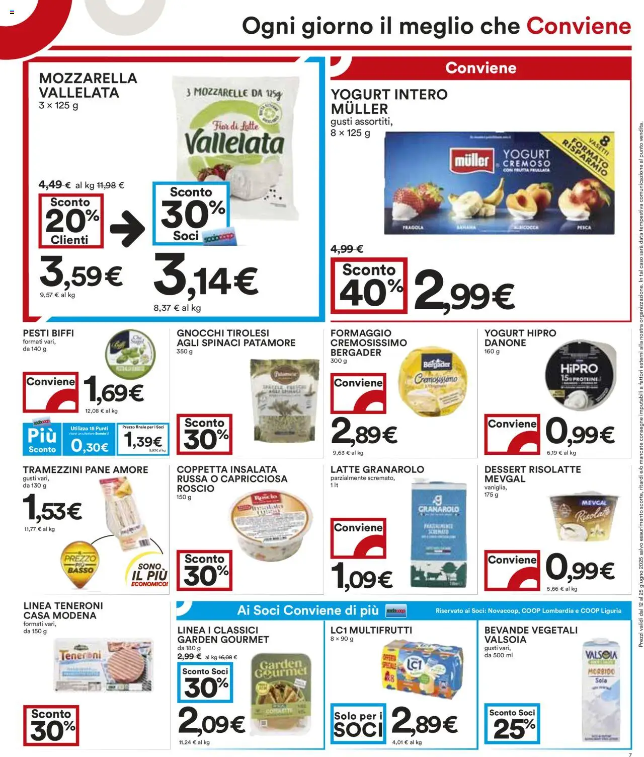 Volantino COOP del 12.06.2025 | Pagina: 7 | Prodotti: Yogurt, Insalata, Frutta, Gnocchi