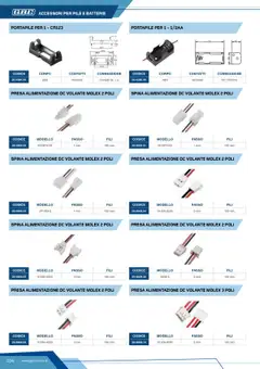 Anteprima del volantino PRESA ALIMENTAZIONE DC VOLANTE MOLEX 2 POLI, DC flying power socket Molex 2 poles, model 5015PH-02, 1 mm pitch, 150 mm wires. valido a partire dal 12.04.2025 | Pagina: 104 | Prodotti: Pile, Presa, Batterie