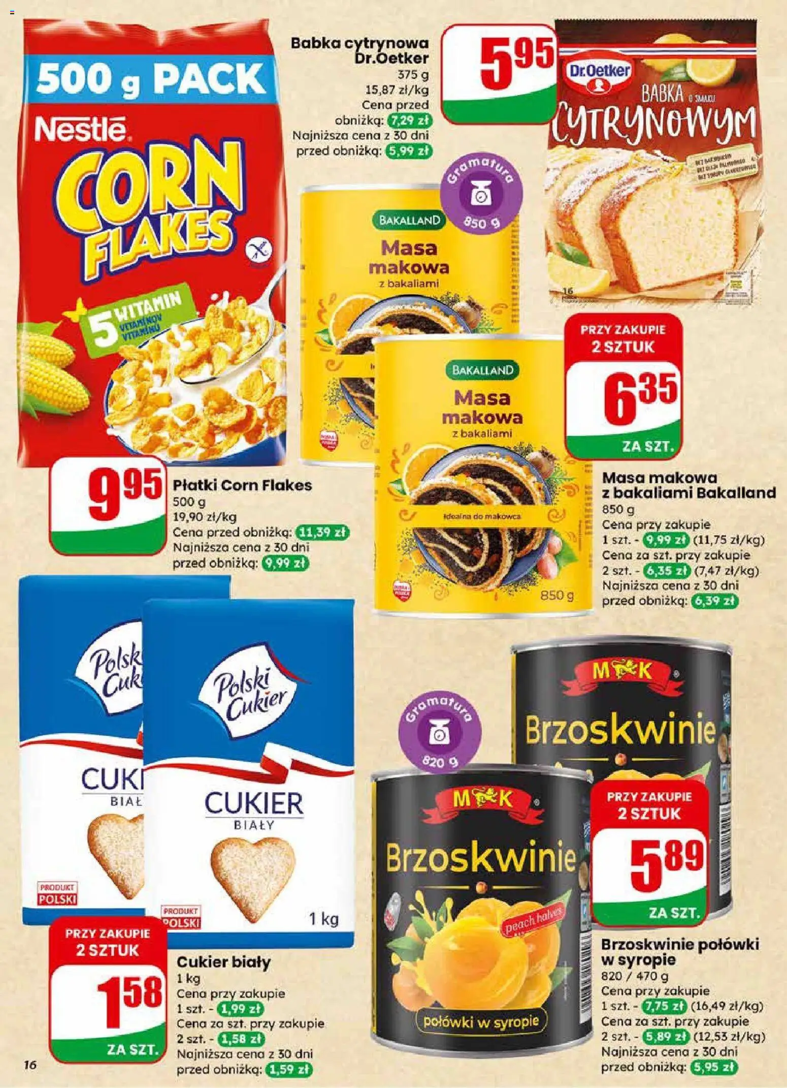 Dino gazetka od 11.03.2026 | Strona: 16 | Produkty: Babka, Płatki, Corn Flakes, Cukier