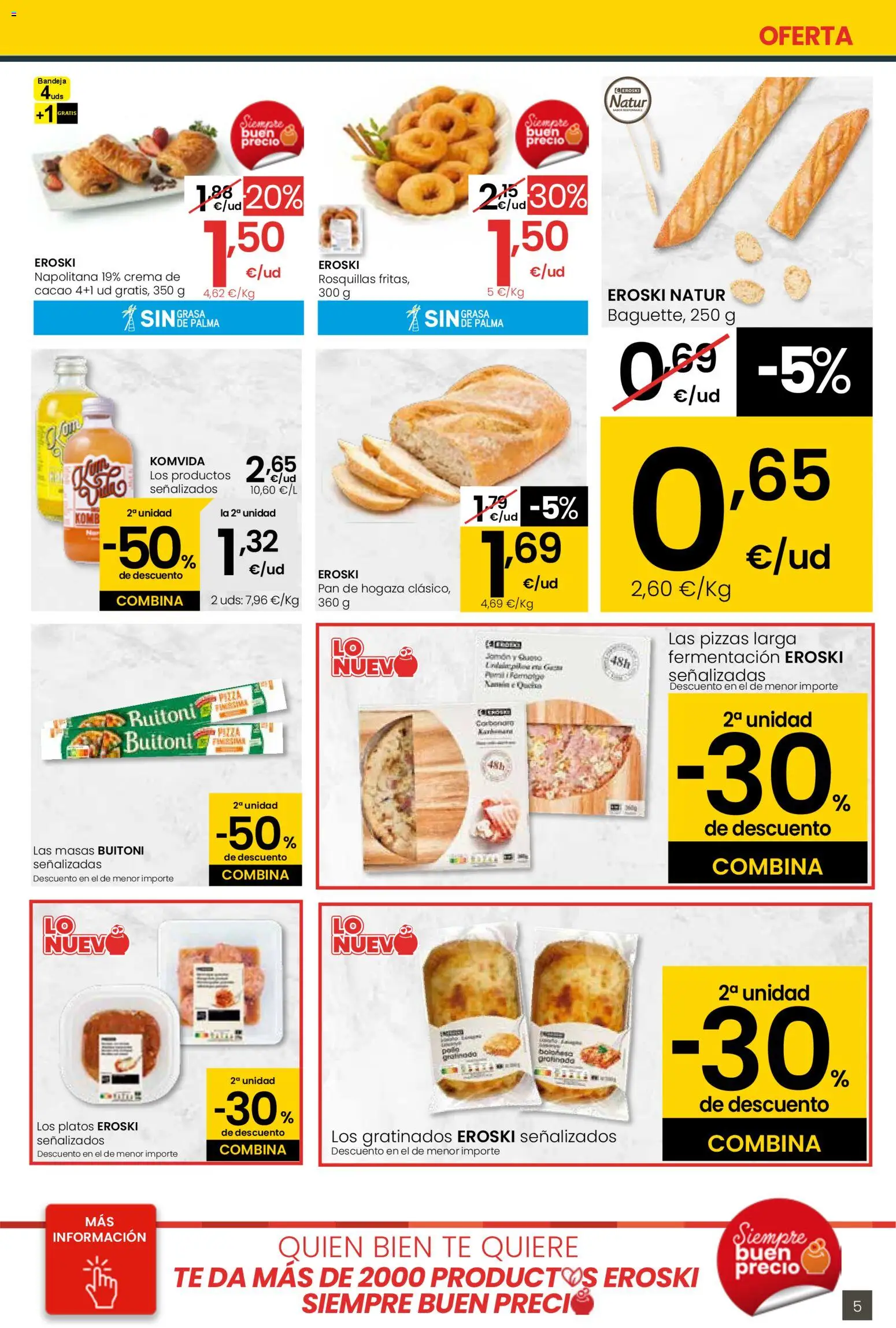 Eroski folleto │ válido desde el 05.01.2026 | Página: 5 | Productos: Pan, Té, Bandeja, Φρυγανιές σικάλεως