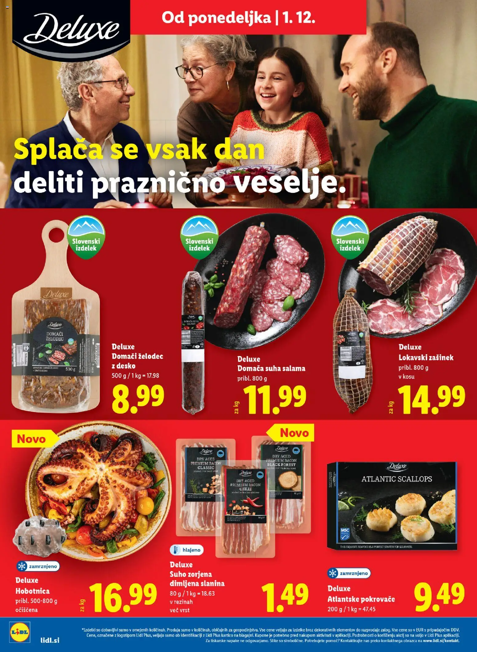 Novi Lidl katalog ponudbe – veljaven od 27.11.2025 | Stran: 40 | Izdelki: Hobotnica, Slanina, Salama