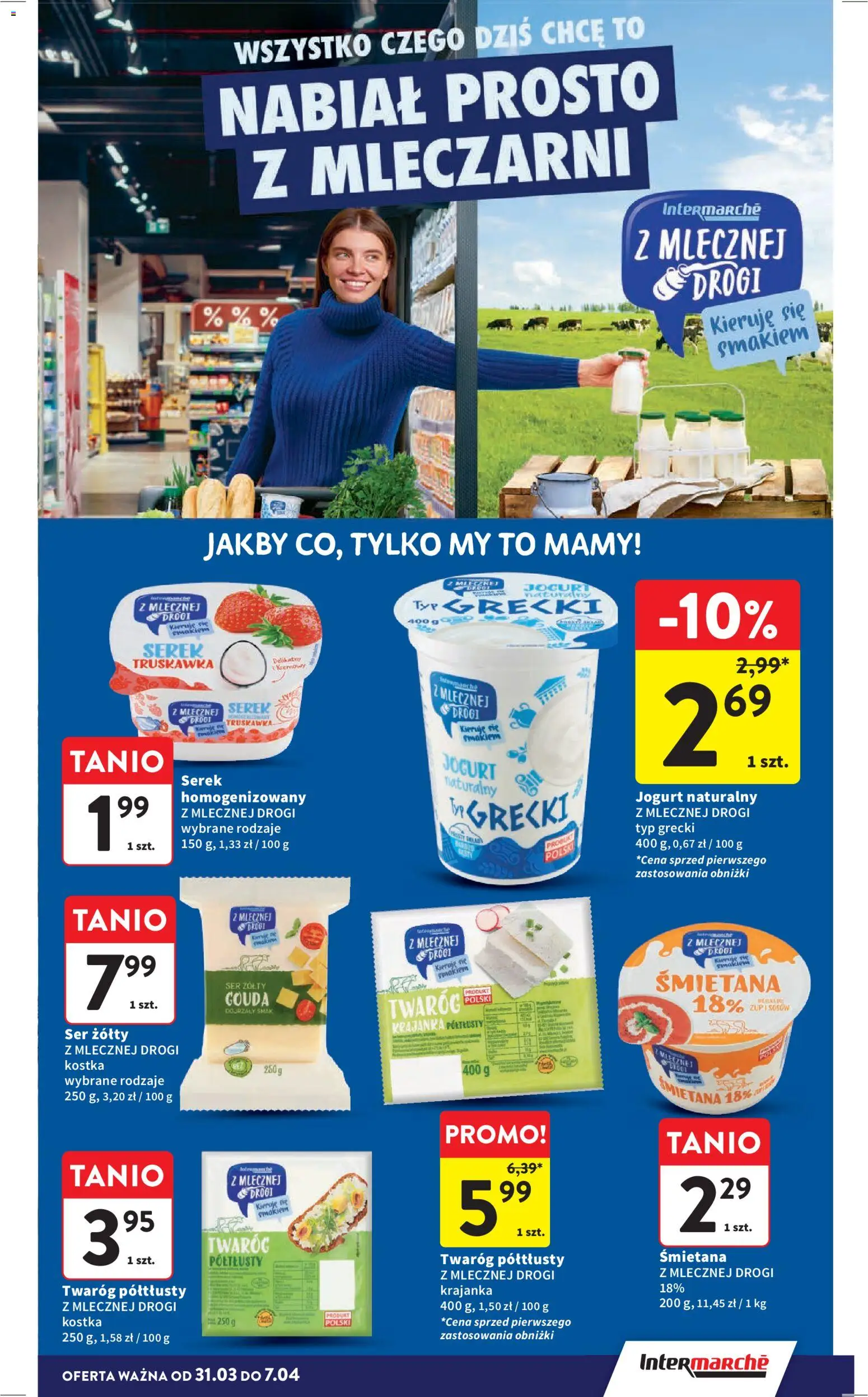 Intermarche gazetka od 31.03.2026 | Strona: 27 | Produkty: Ser żółty, Serek, Ser, Twaróg