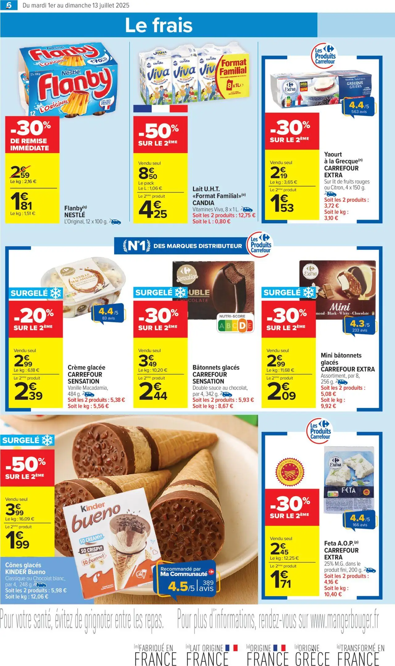  | Page: 8 | Produits: Glaces, Lit, Lait, Crème