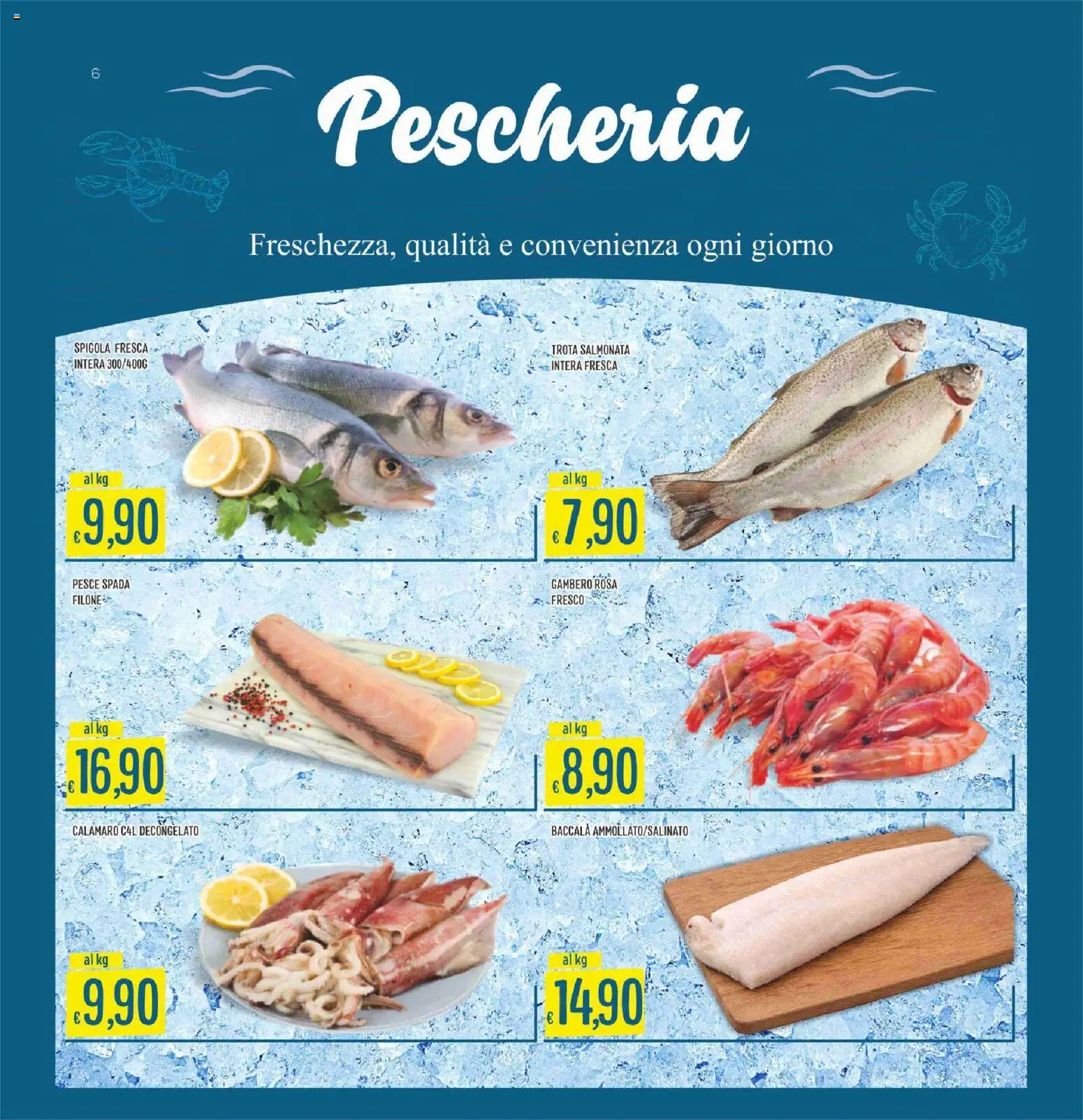 Volantino SISA del 07.04.2026 | Pagina: 6 | Prodotti: Pesce, Trota, Spigola, Pesce spada