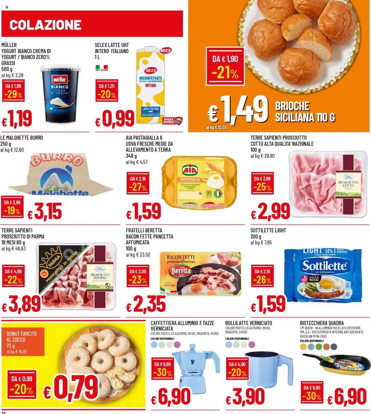 Volantino Galassia del 21.08.2025 | Pagina: 14 | Prodotti: Prosciutto di Parma, Crema, Uova, Burro