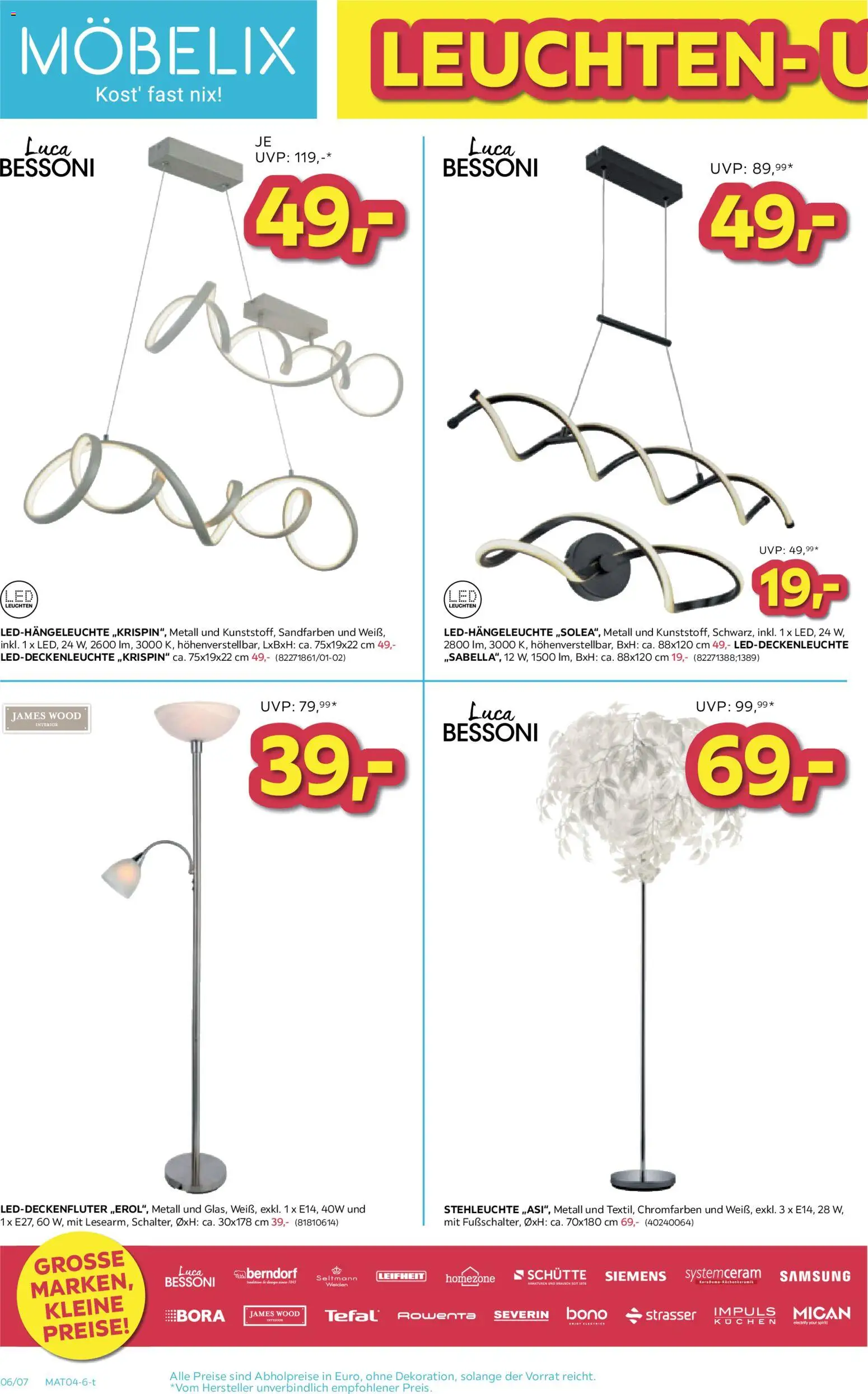 Möbelix Leuchten und Teppiche - Aktionswochen gültig ab 06.04.2026 | Seite: 6 | Produkte: Samsung