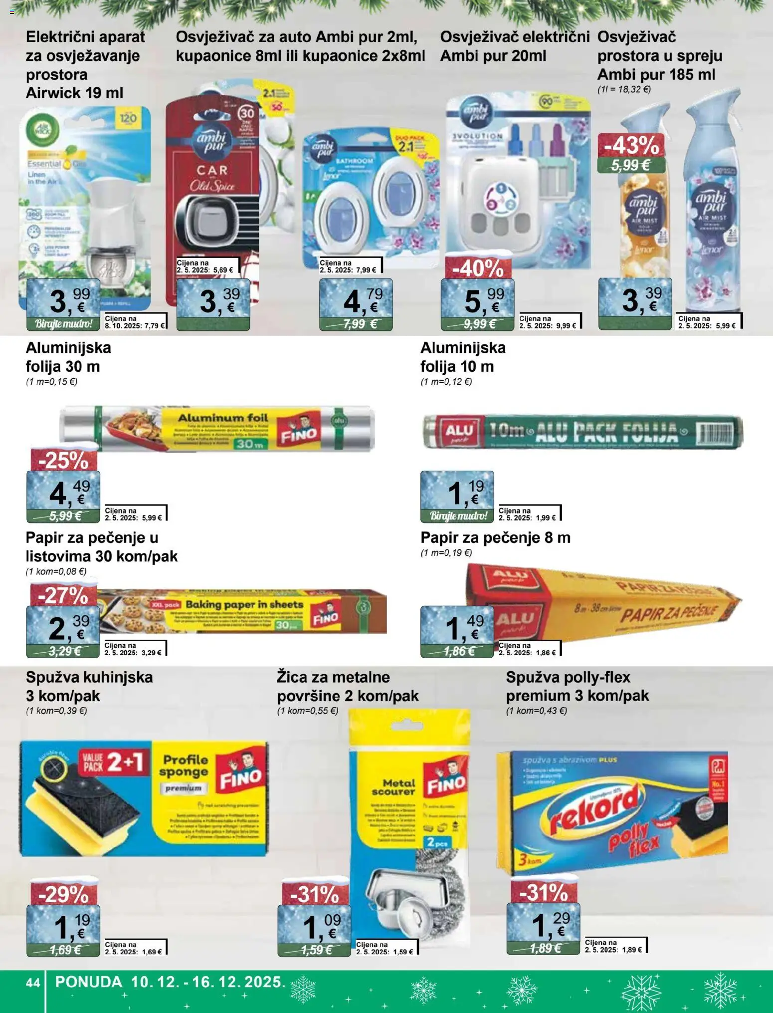 KTC katalog | vrijedi od 10.12.2025 | Stranica: 44 | Proizvodi: Spužva, Papir za pečenje, PC, Old Spice