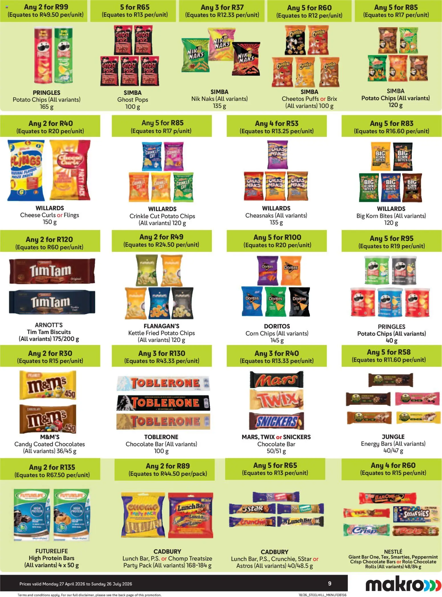 New Makro catalogue – valid from 27.04.2026 | Page: 9 | Products: Kettle, Detergente líquido, Biscuits, Chips