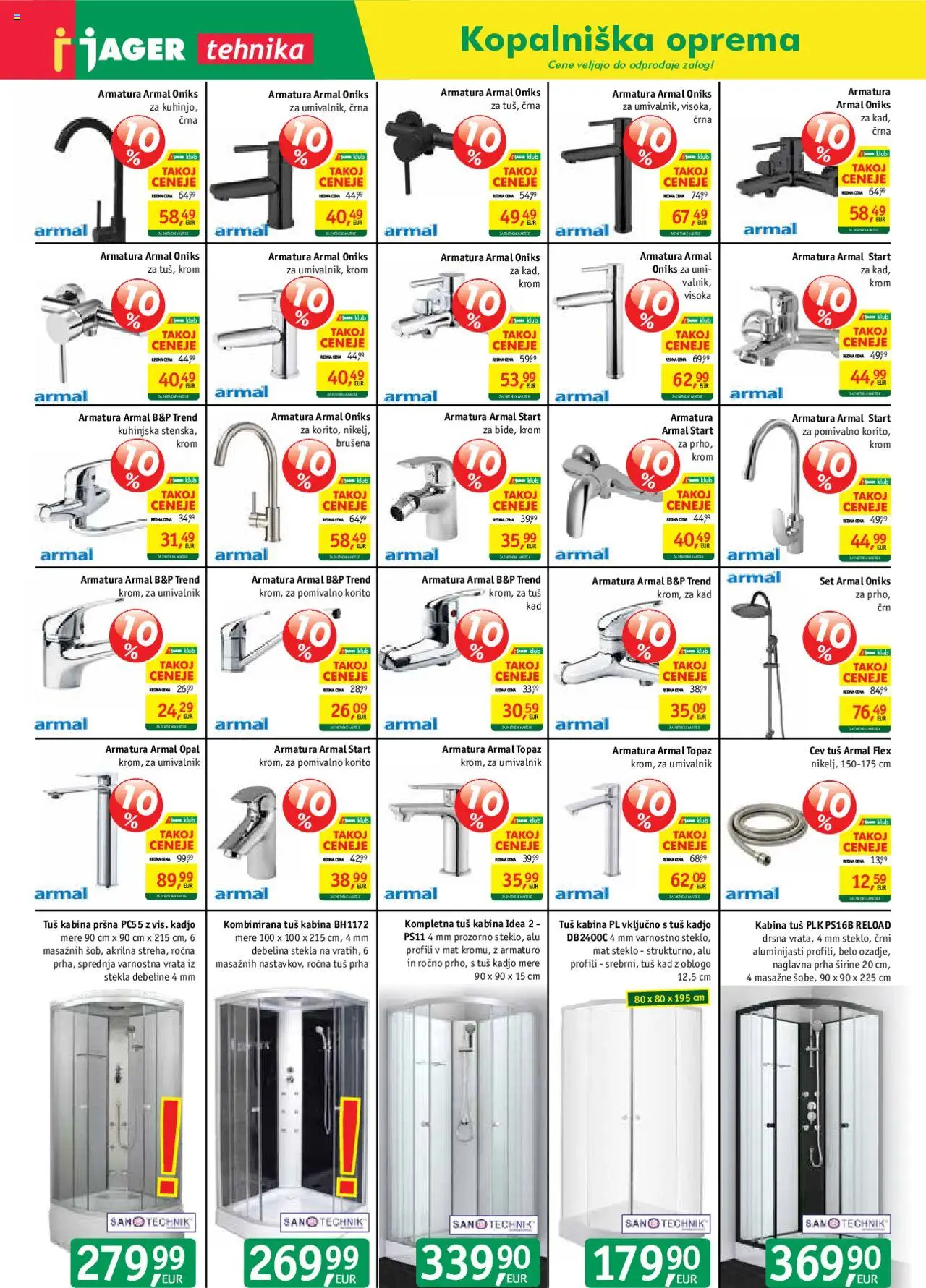 Novi Jager katalog ponudbe – veljaven od 17.09.2025 | Stran: 1 | Izdelki: Prha, Tuš kad, Umivalnik, Vrata