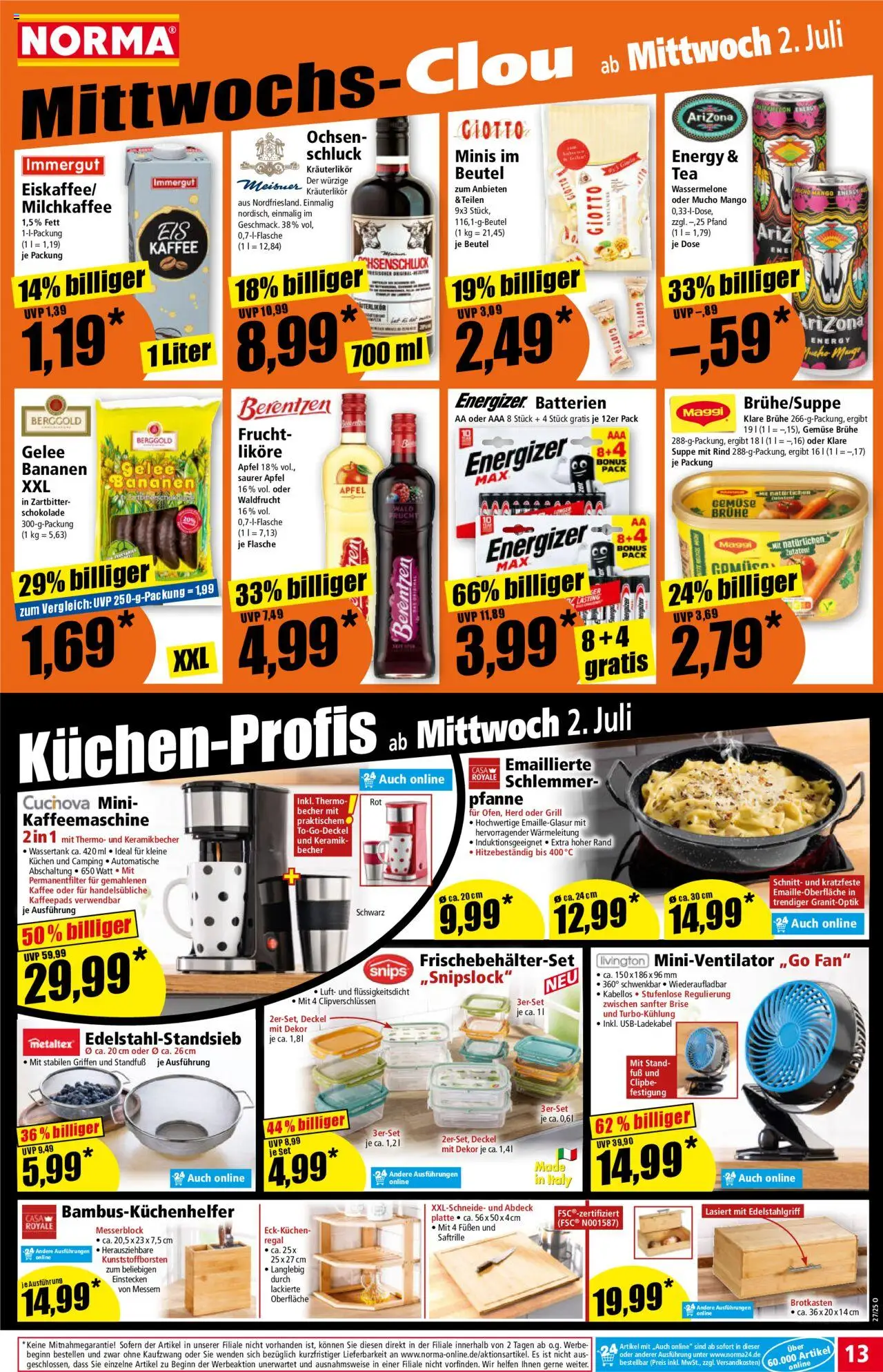 Norma Prospekt 	 - gültig ab dem 30.06.2025 | Seite: 14 | Produkte: Maggi, Batterien, Kaffee, Kuchen