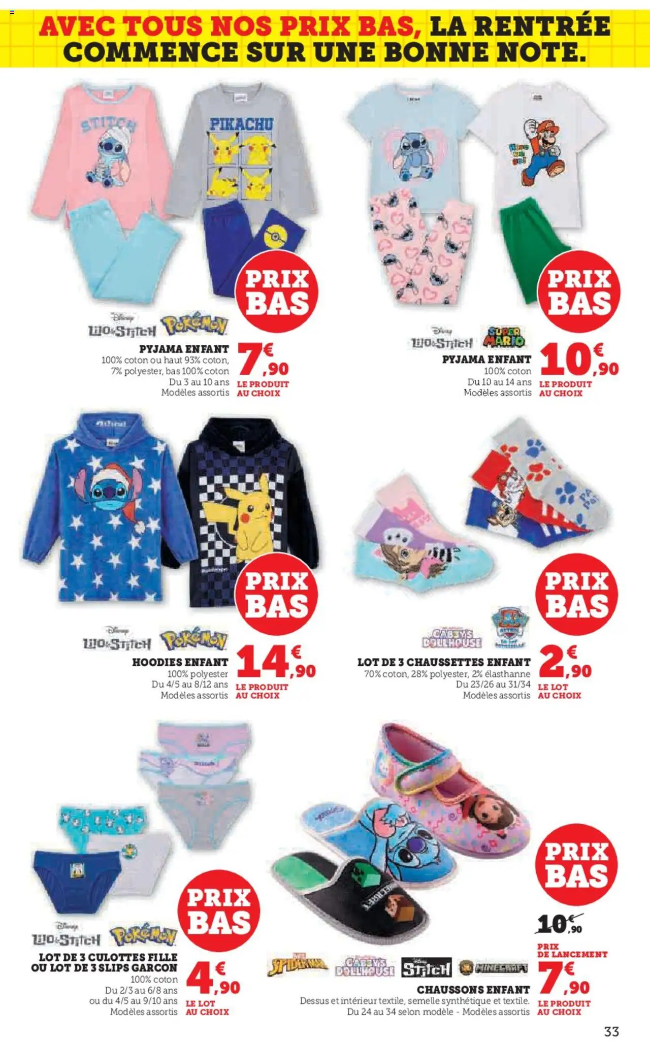  | Page: 33 | Produits: Coton, Slips, Chaussons, Pyjama