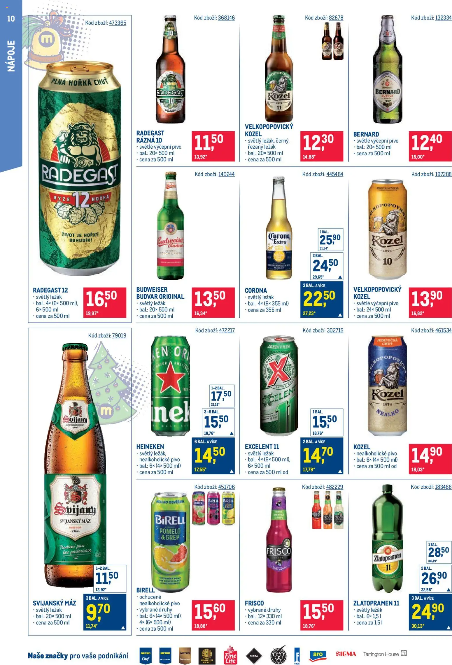 Makro leták - Maloobchod od 19.11.2025 | Strana: 10 | Produkty: Pivo, Excelent 11, Radegast, Svijany