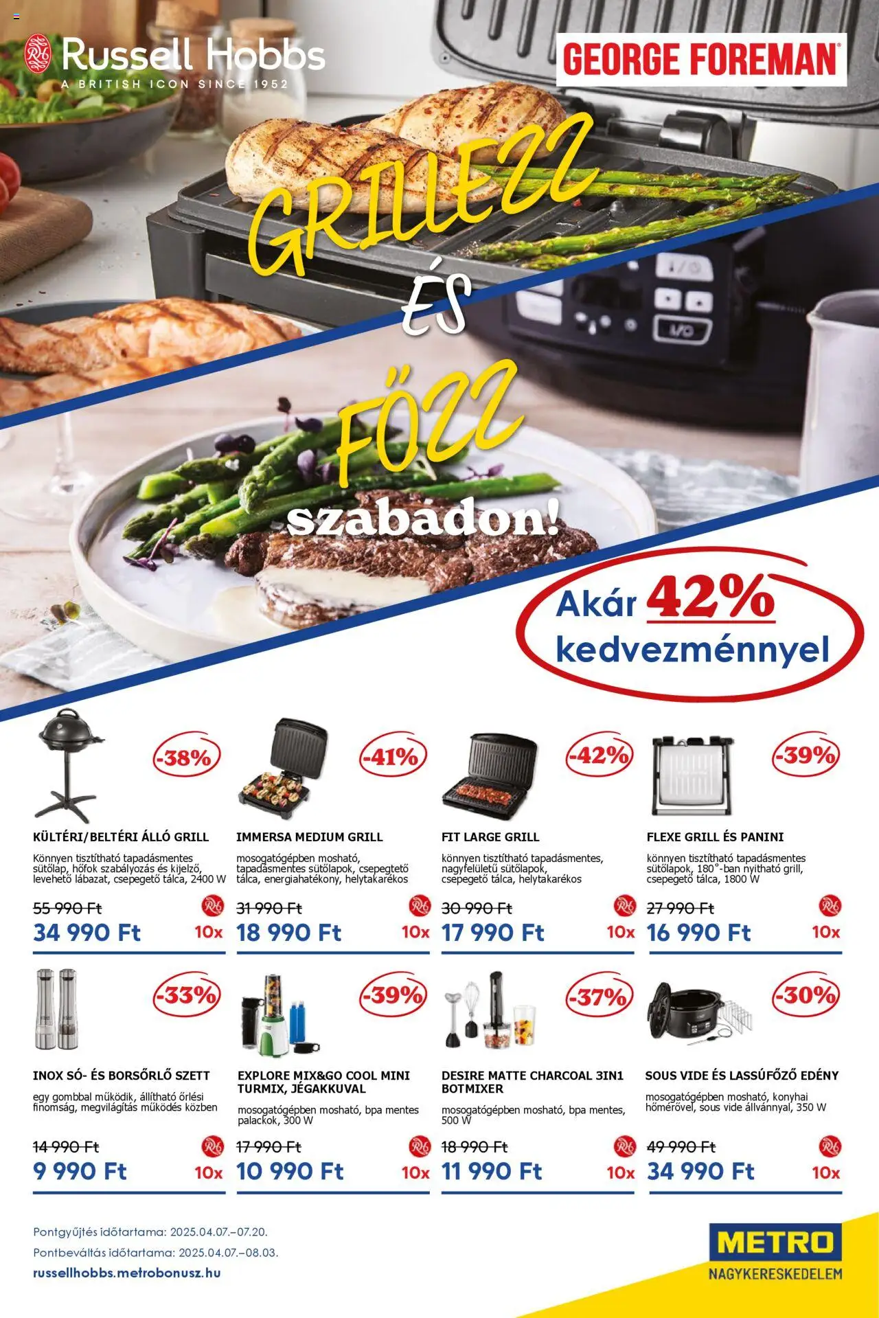 Metro akciós ujság - amely érvényes a következő dátumtól: 01.07.2025 | Oldal: 25 | Termékek: Botmixer, Grill, Edény, Só