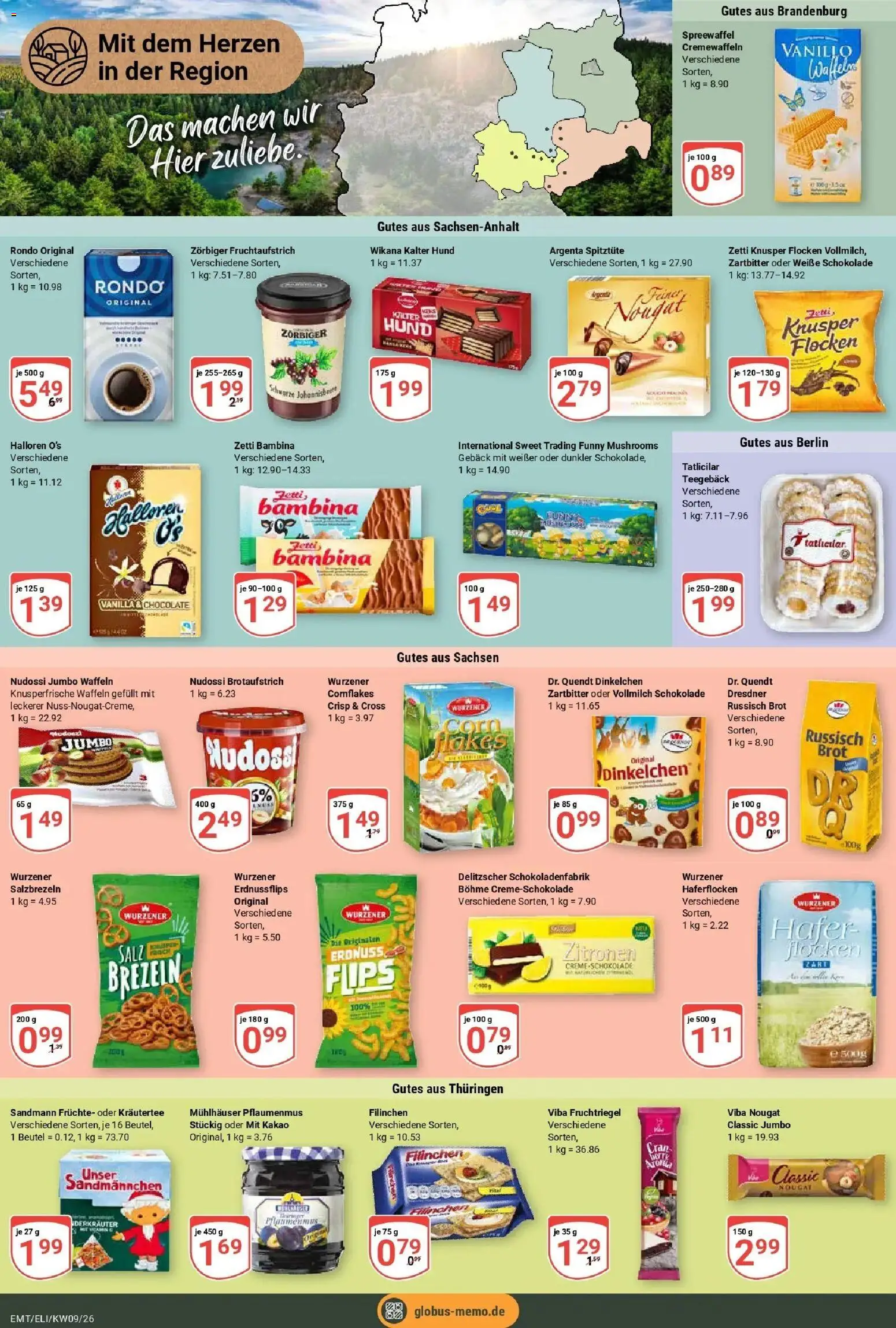 Globus Prospekt Erfurt-Linderbach – gültig ab 23.02.2026 | Seite: 22 | Produkte: Waffeln, Salz, Brot, Flocken