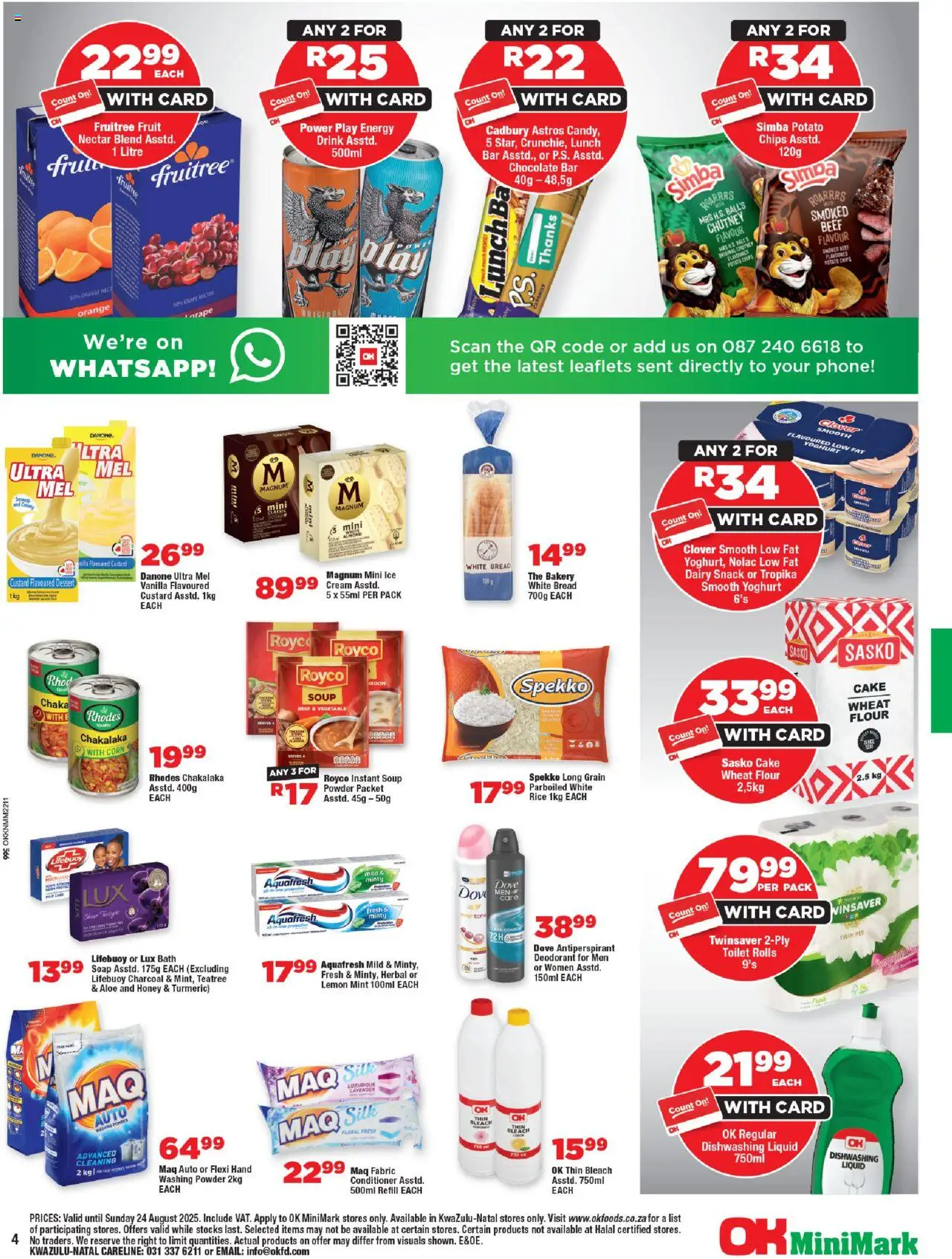 OK Foods KwaZulu-Natal - OK MiniMark │ valid from 13.08.2025 | Page: 4 | Products: Chutney, Bakery, Bath, Soap