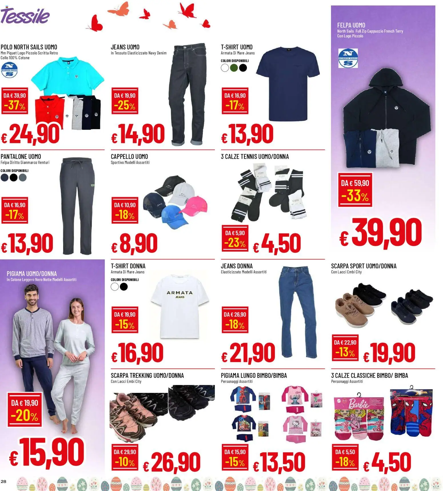 Volantino Galassia del 26.03.2026 | Pagina: 28 | Prodotti: Pigiama, Jeans, Cappello, Cappuccio