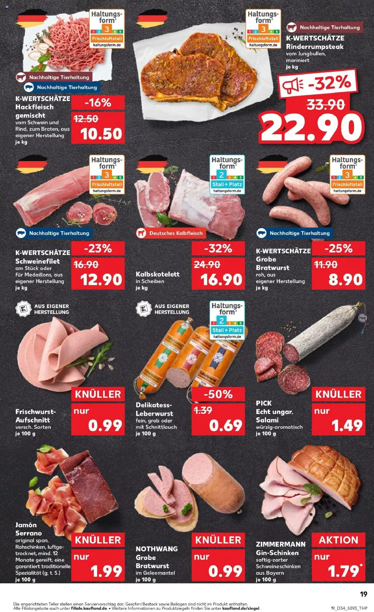 Kaufland prospekt Wiesbaden	 - gültig ab dem 21.08.2025 | Seite: 19 | Produkte: Bratwurst, Schweinefilet, Salami, Hackfleisch