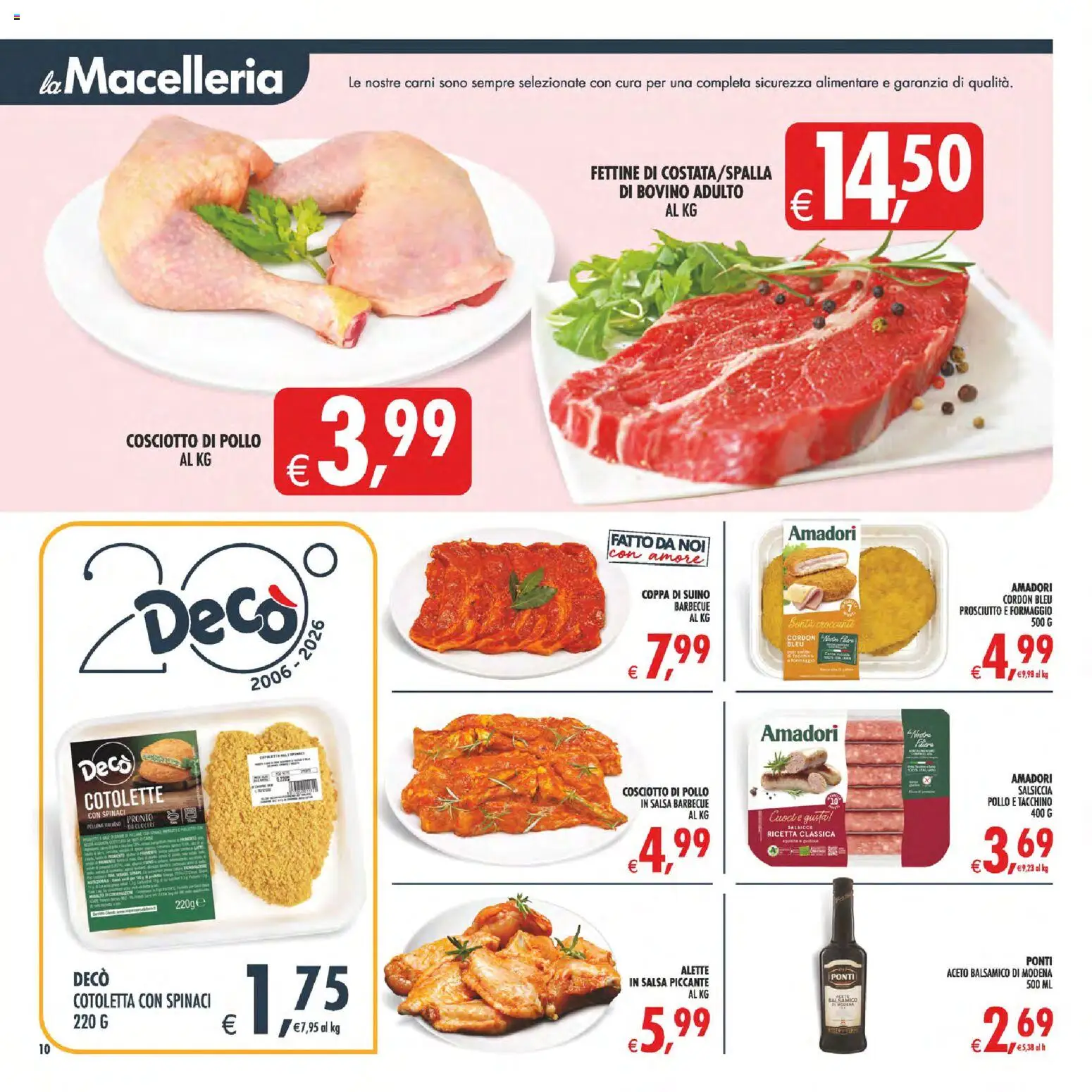 Volantino Decò del 17.04.2026 | Pagina: 10 | Prodotti: Pollo, Salsa, Suino, Tacchino