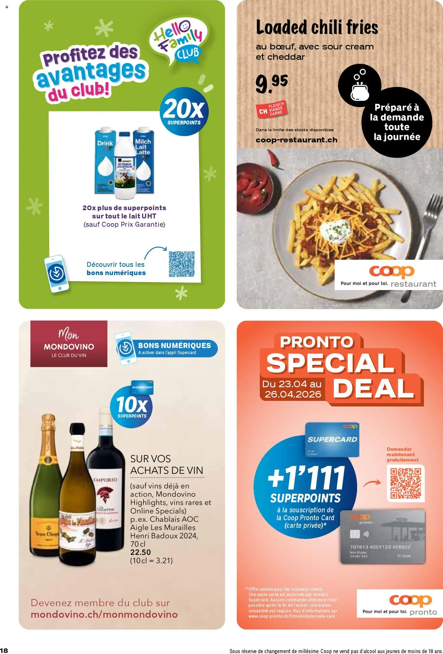 Coop aktionen FR – gültig ab 23.04.2026 | Seite: 18 | Produkte: Milch, Chili