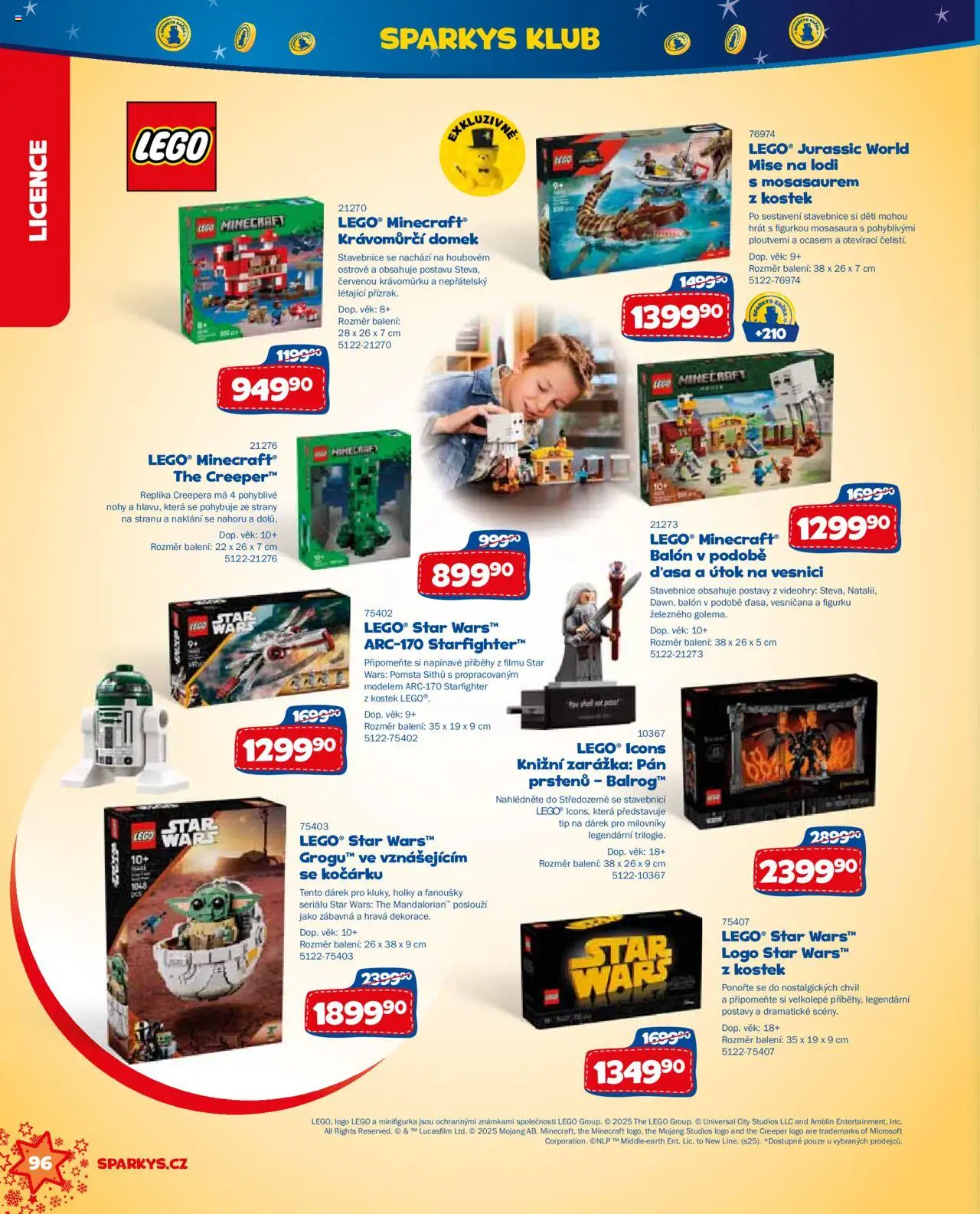 Sparkys katalog Vánoce od 01.10.2025 | Strana: 96 | Produkty: LEGO, Stavebnice, Balón
