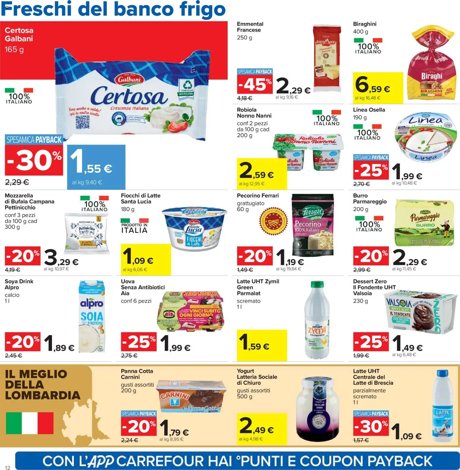 Volantino Carrefour del 07.04.2026 | Pagina: 12 | Prodotti: Yogurt, Caffè, Pecorino, Emmental