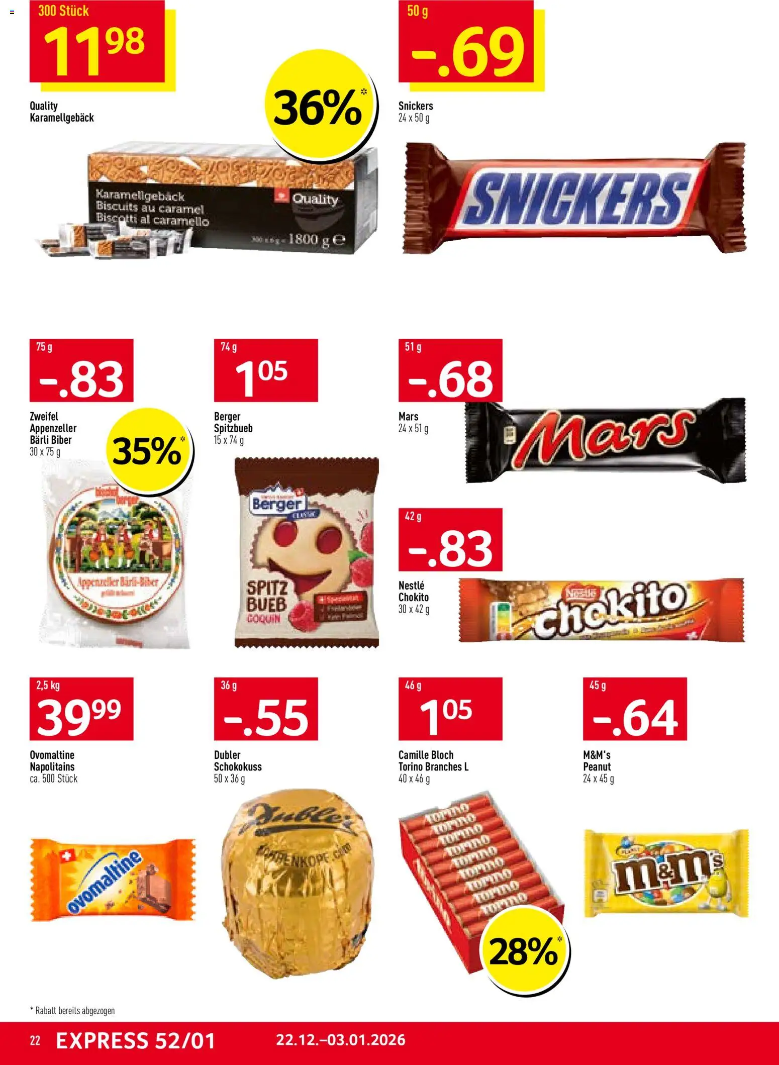 Prodega Aktionen – gültig ab 22.12.2025 | Seite: 22 | Produkte: Snickers, Mars