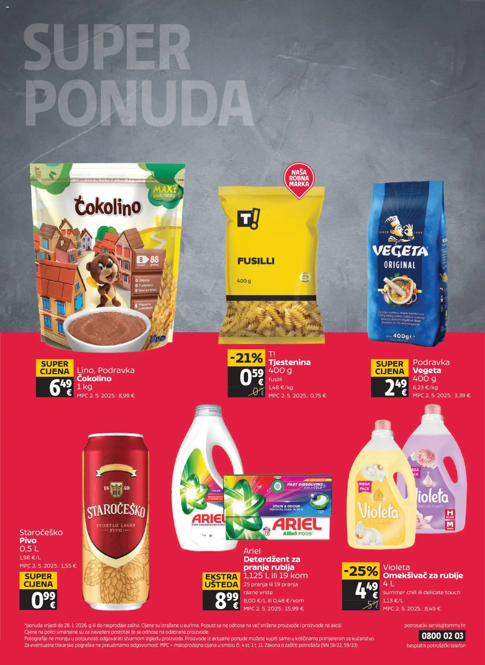 Tommy katalog | vrijedi od 22.01.2026 | Stranica: 32 | Proizvodi: Podravka, Omekšivač, Vegeta, Čokolino
