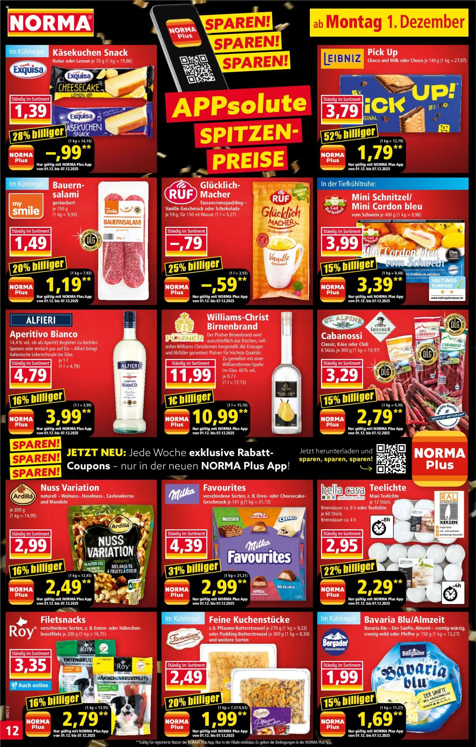 Norma - Cyber Week – gültig ab 01.12.2025 | Seite: 12 | Produkte: Schnitzel, Milka, Salami, Eis