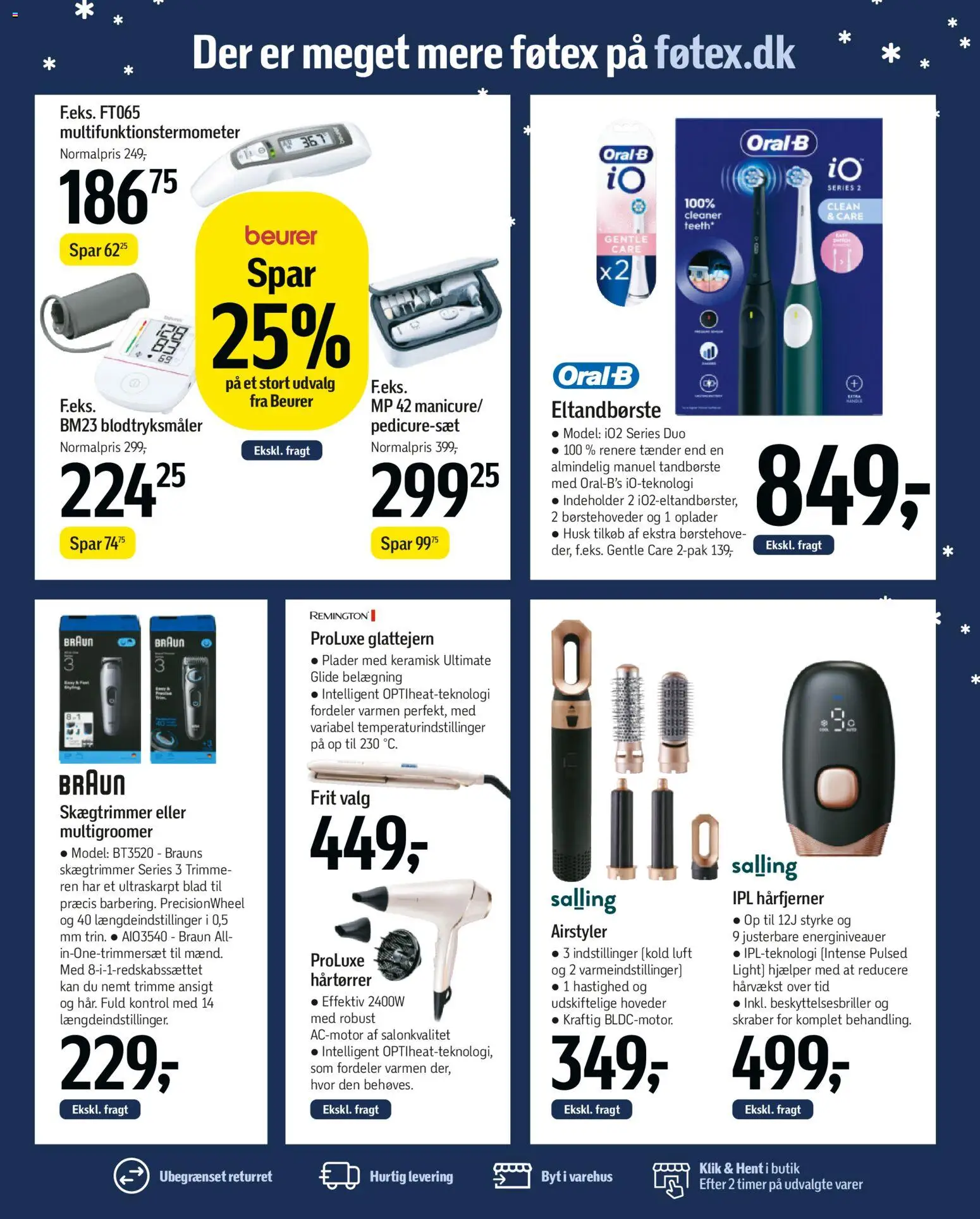 Føtex tilbudsavis – gyldig fra 12.12.2025 | Side: 76 | Produkter: Eltandbørste, Søm, Hårtørrer, Glattejern