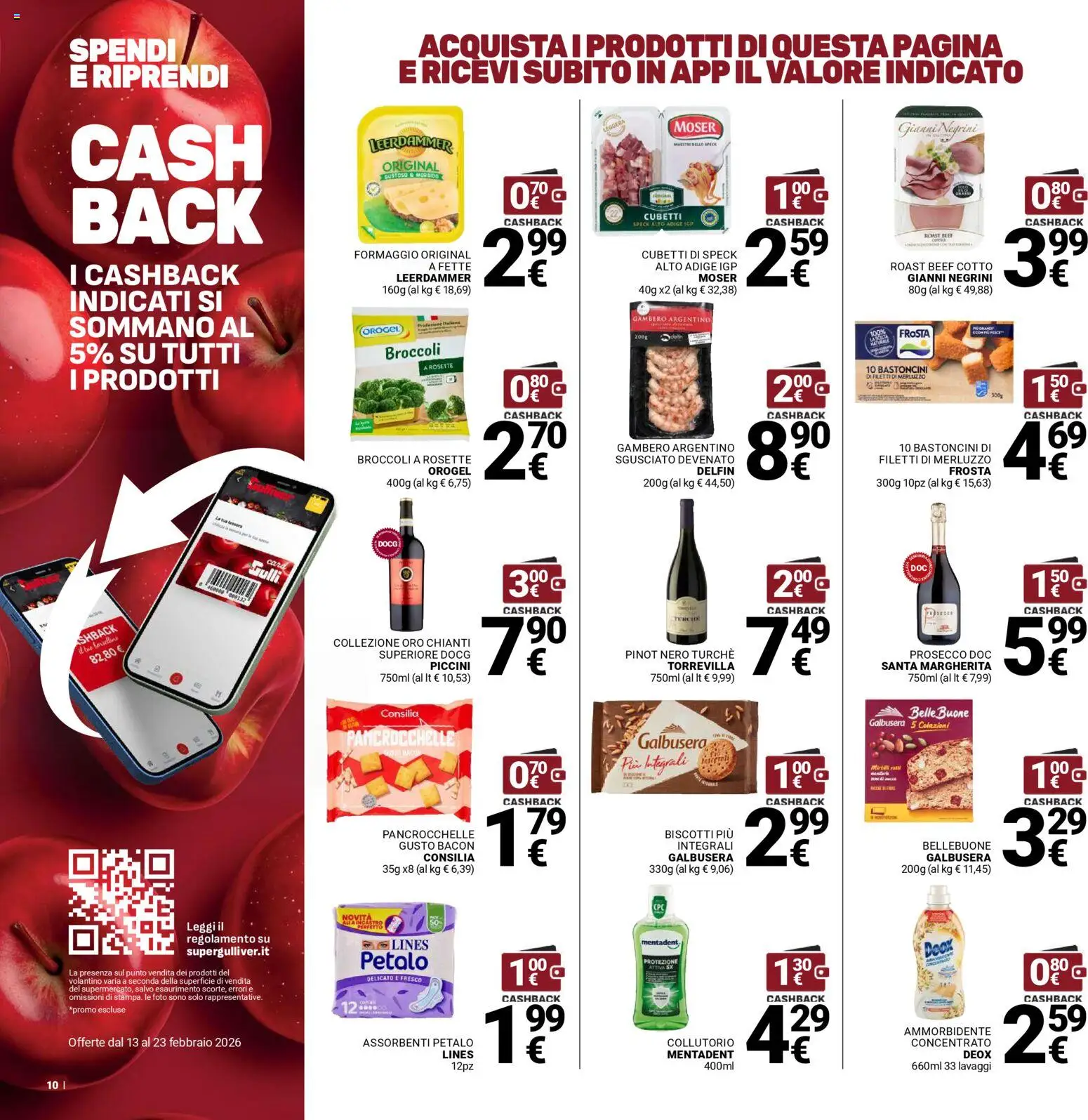 Volantino Gulliver del 13.02.2026 | Pagina: 10 | Prodotti: Speck, Collutorio, Merluzzo, Formaggio