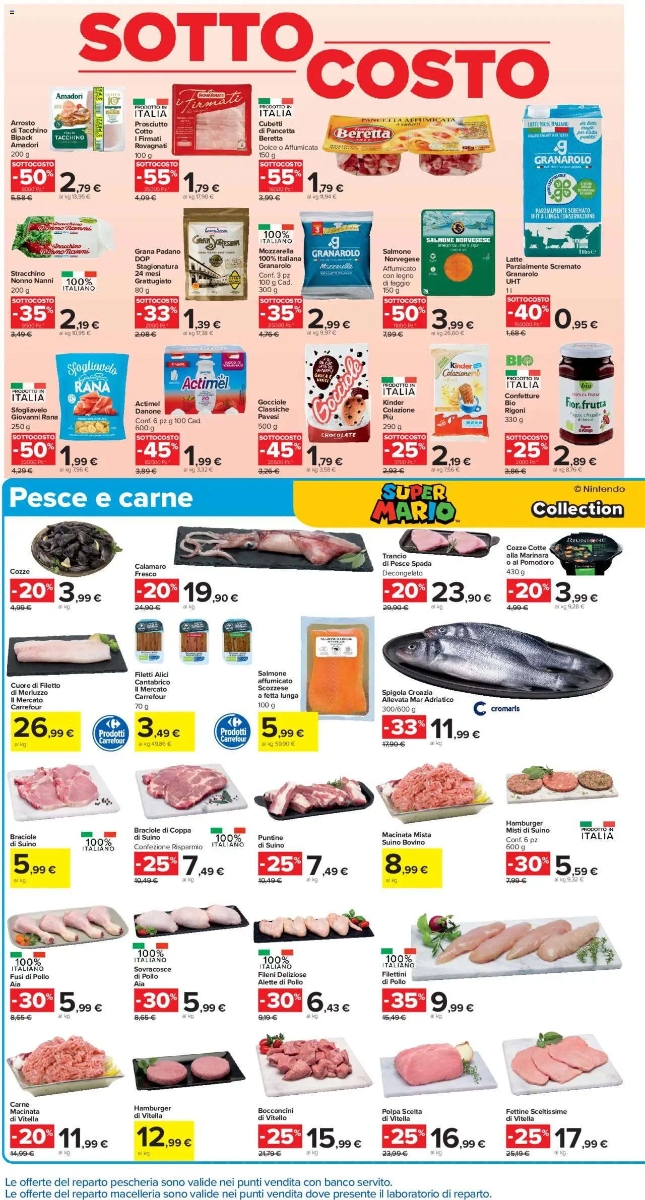 Volantino Carrefour del 10.10.2025 | Pagina: 2 | Prodotti: Bovino, Suino, Pomodoro, Latte