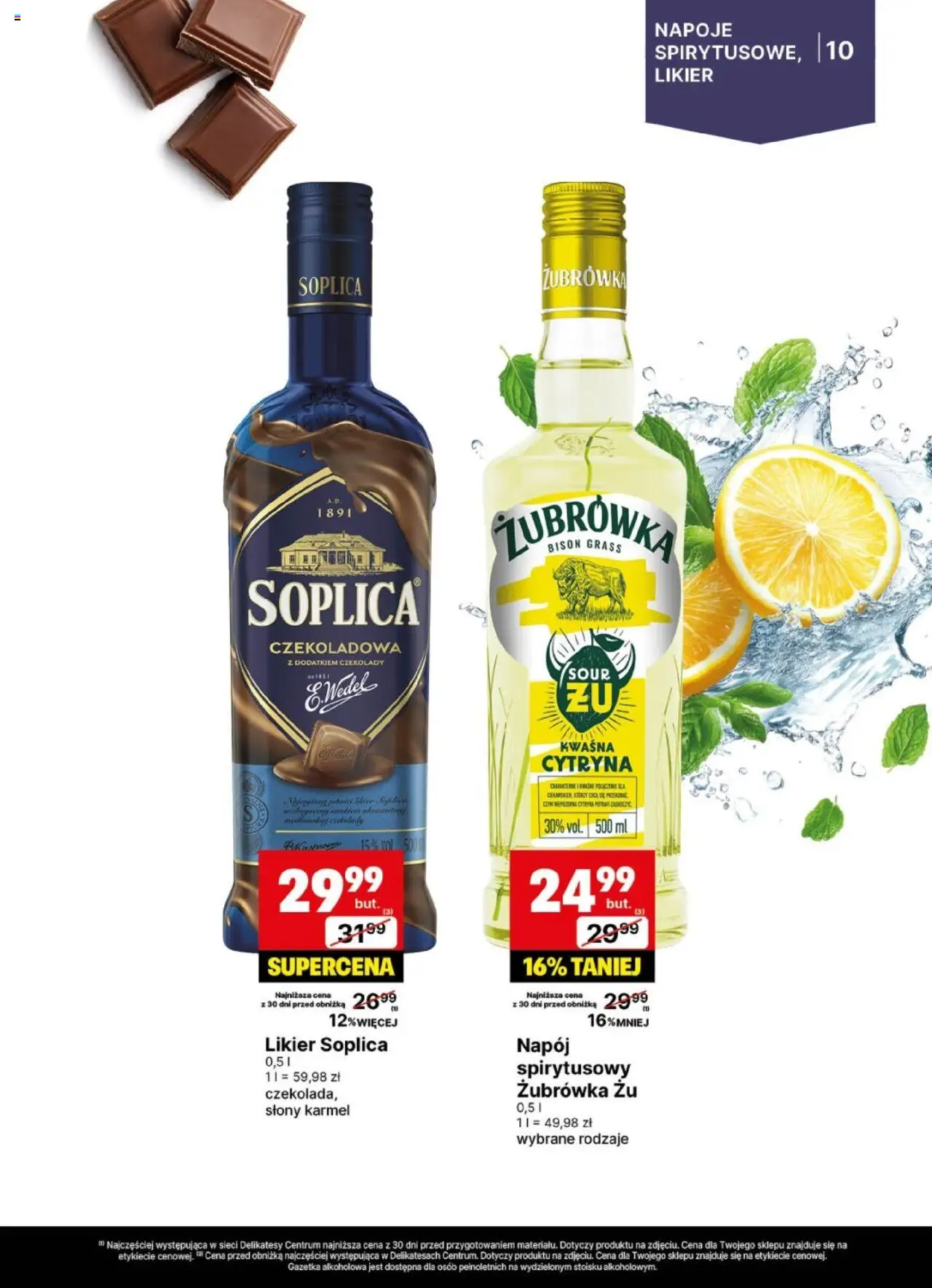 Delikatesy Centrum Gazetka - DeliBarek od 21.07.2025 | Strona: 10 | Produkty: Cytryna, Czekolady, Napoje, Żubrówka